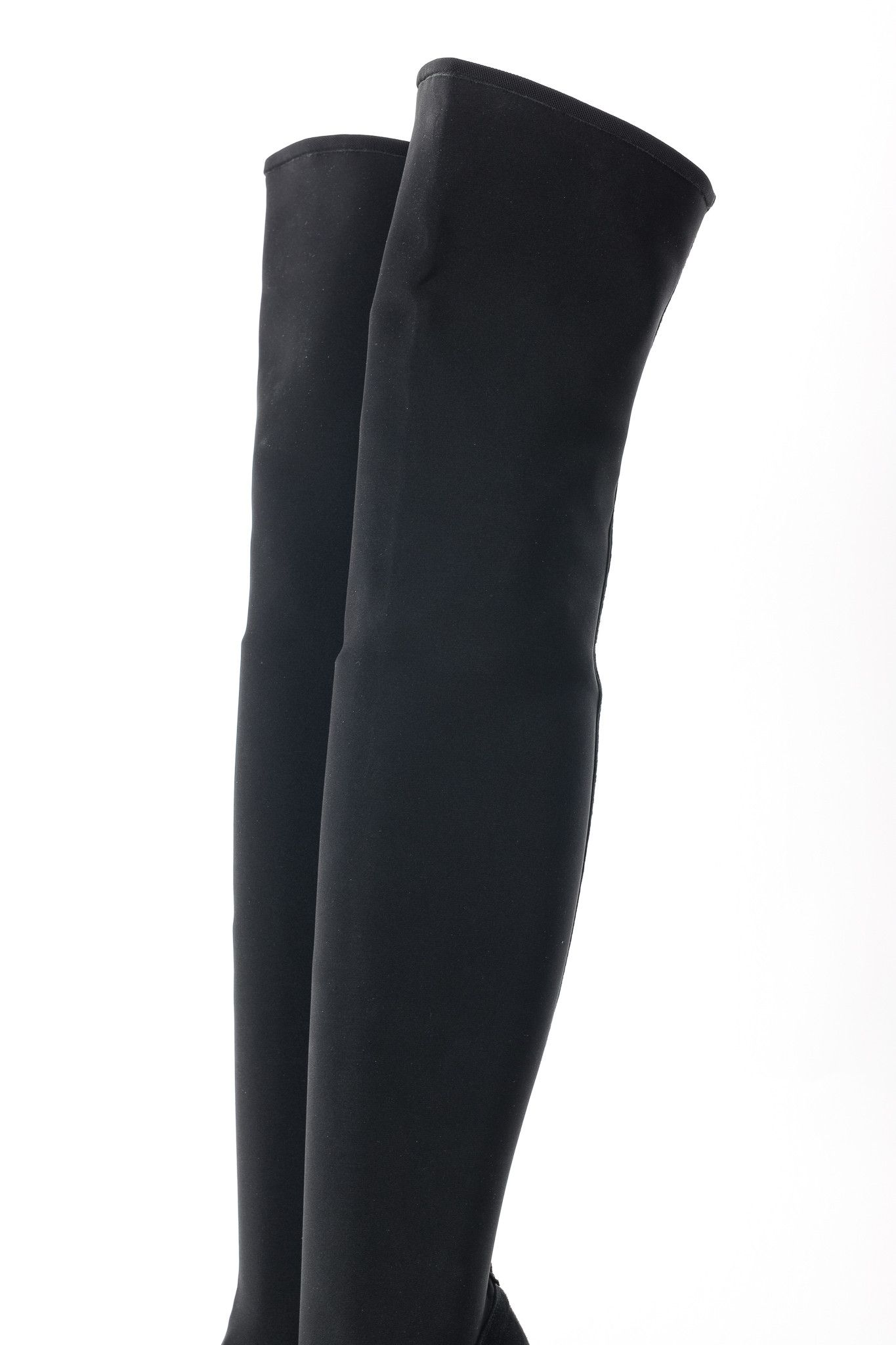 Other Martinez Valero Black Suede Stretch Thigh-High Boots Size US 5 / IT 35 - 7 Thumbnail