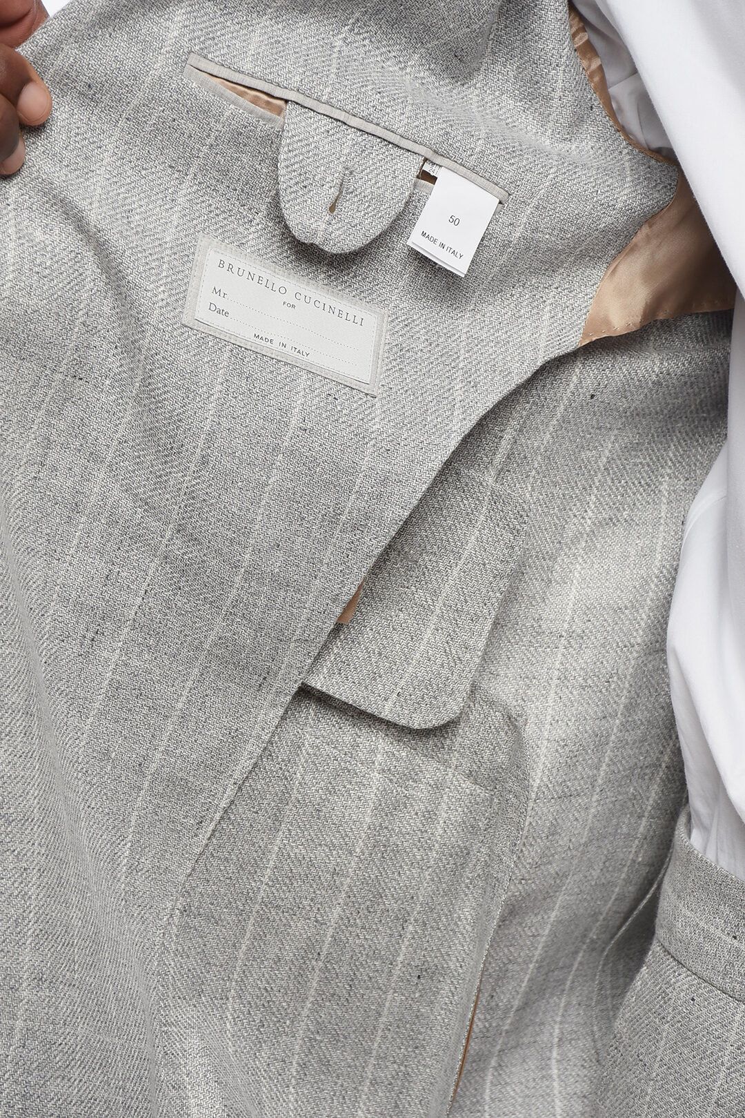 Brunello Cucinelli og1mm0725 Multipocketed Pinstriped Linen Blend Suit in Grey Size US S / EU 44-46 / 1 - 6 Thumbnail