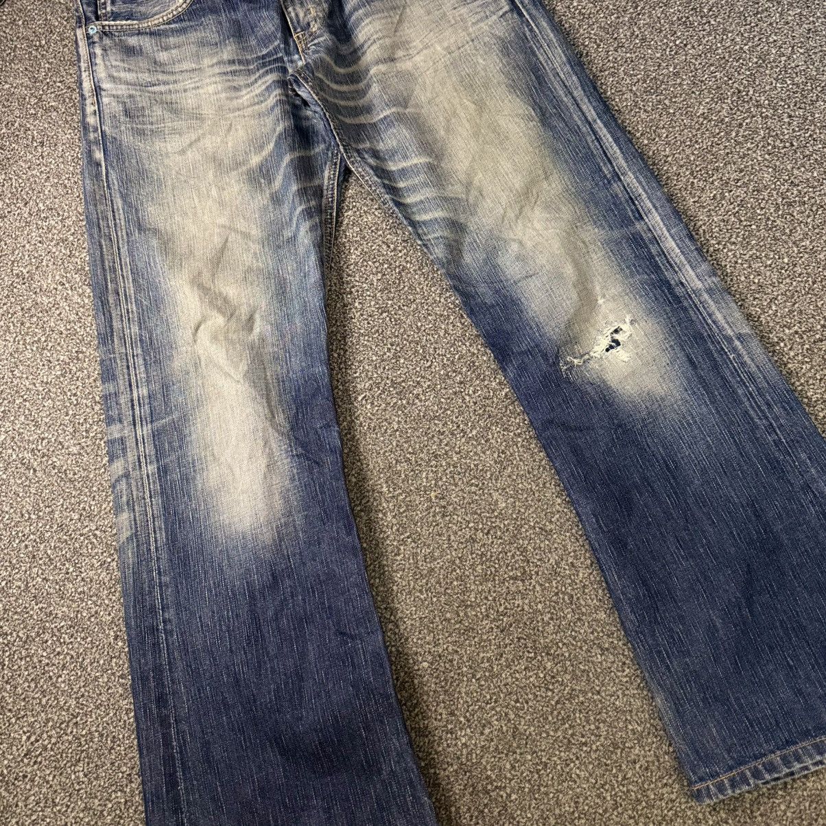 Edwin Insane‼️ Flared Vintage Distressed Edwin 511 Whisker Clawmark Size US 32 / EU 48 - 4 Thumbnail