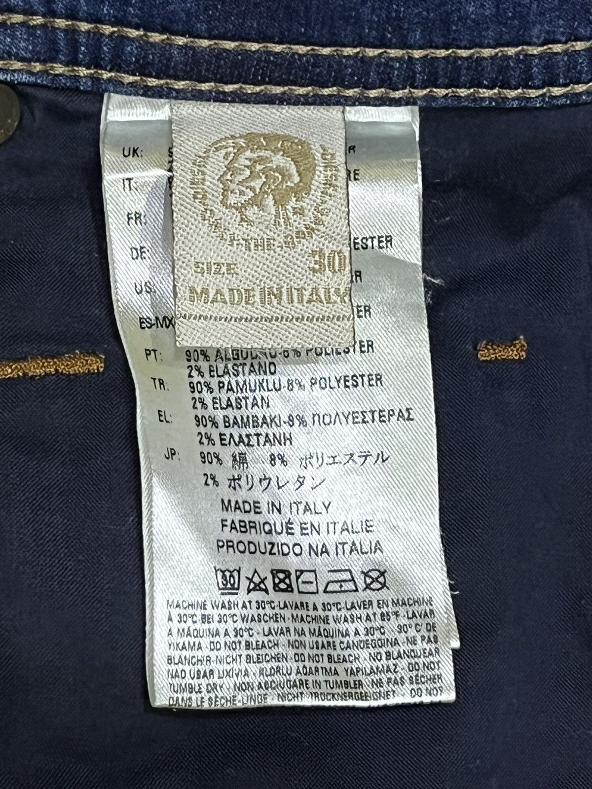 Diesel DIESEL ITALY Grunge Ripped Drawstring Waist Denim Sweatpants Size US 31 - 11 Thumbnail