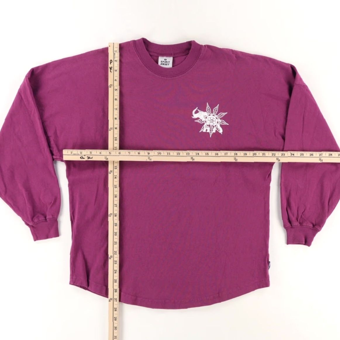 ESPIRIT Spirit Jersey Busch Gardens Elephant Solid Long Sleeve T-Shirt Purple Women's S Shirt Size S / US 4 / IT 40 - 3 Thumbnail
