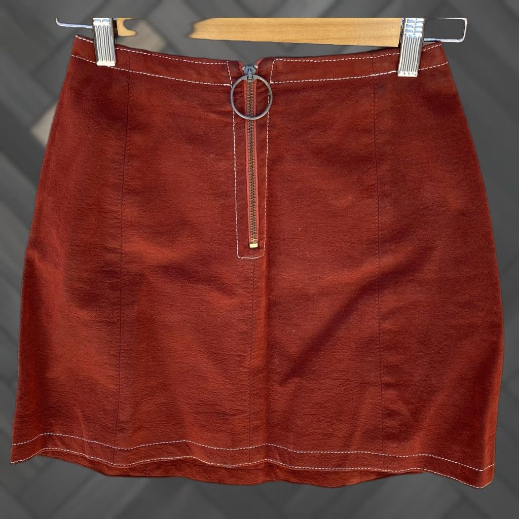 Vintage VINTAGE Rough Rider Napa Calif Mini Skirt Western Hippy Cowgirl Sz 5/6 Brown Cotton Blend 1970s Mens Womens Girls? Size 28" / US 6 / IT 42 - 1 Thumbnail