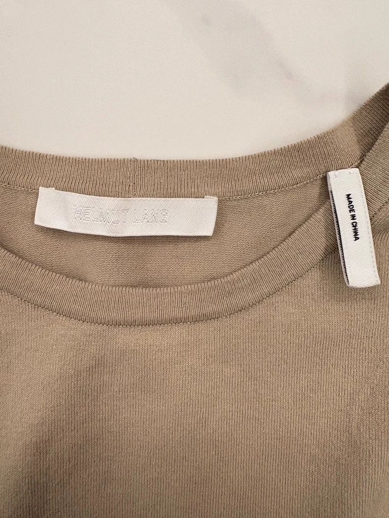 Helmut Lang HELMUT LANG Sand color knitted sweater with a bare shoulde Size S / US 4 / IT 40 - 3 Thumbnail