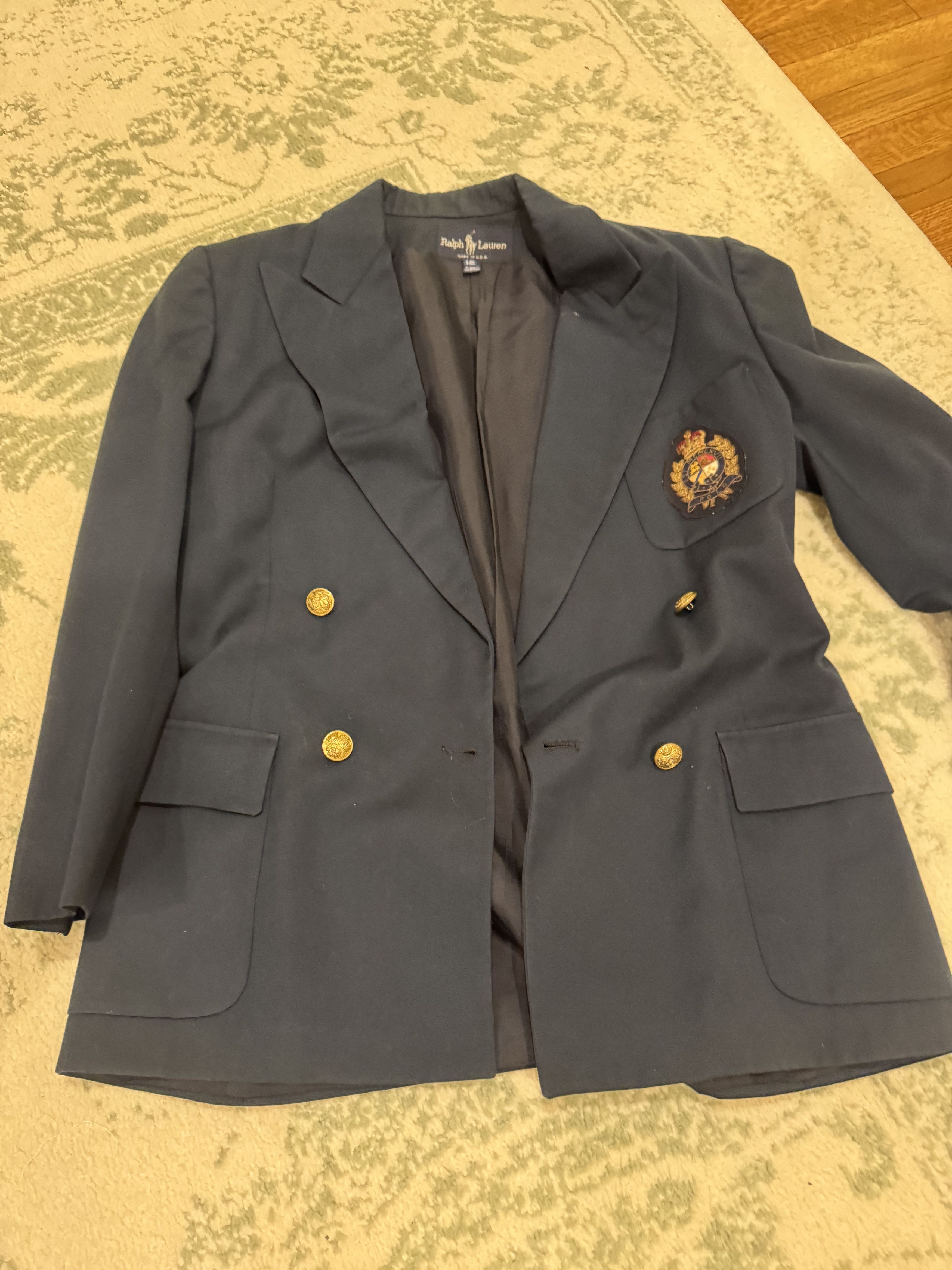 Ralph Lauren Dark Blue Blazer with Gold Accents