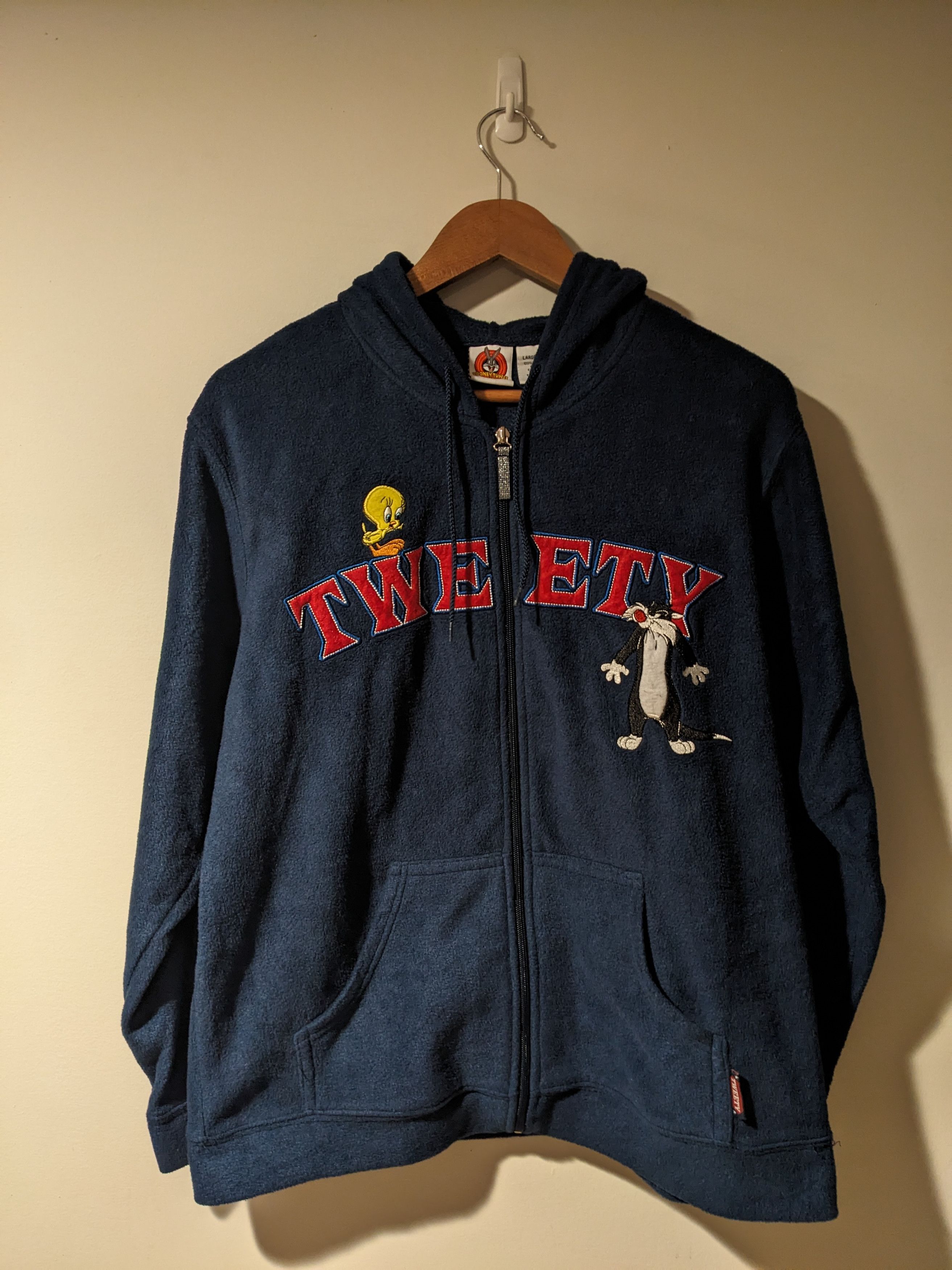 Cartoon Network × Vintage Vintage Looney Tunes Tweety Sylvestre Fleece Full Zip Hoodie Size L / US 10 / IT 46 - 1 Thumbnail
