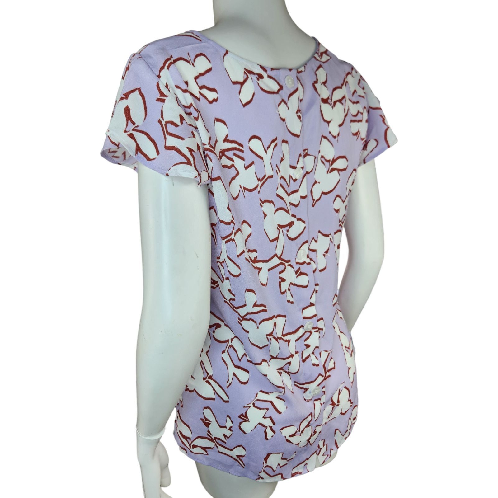 Other Halogen Purple Charlie Floral Back Blouse Women XS Size XS / US 0-2 / IT 36-38 - 5 Thumbnail