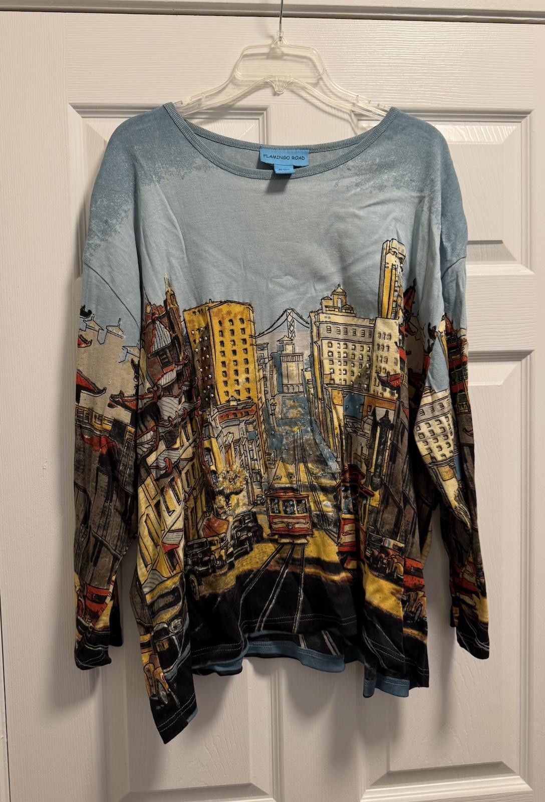 Designer Blouse cardigan Flamingo San Francisco Cable Car Sweater 3X Size M / US 6-8 / IT 42-44 - 5 Thumbnail