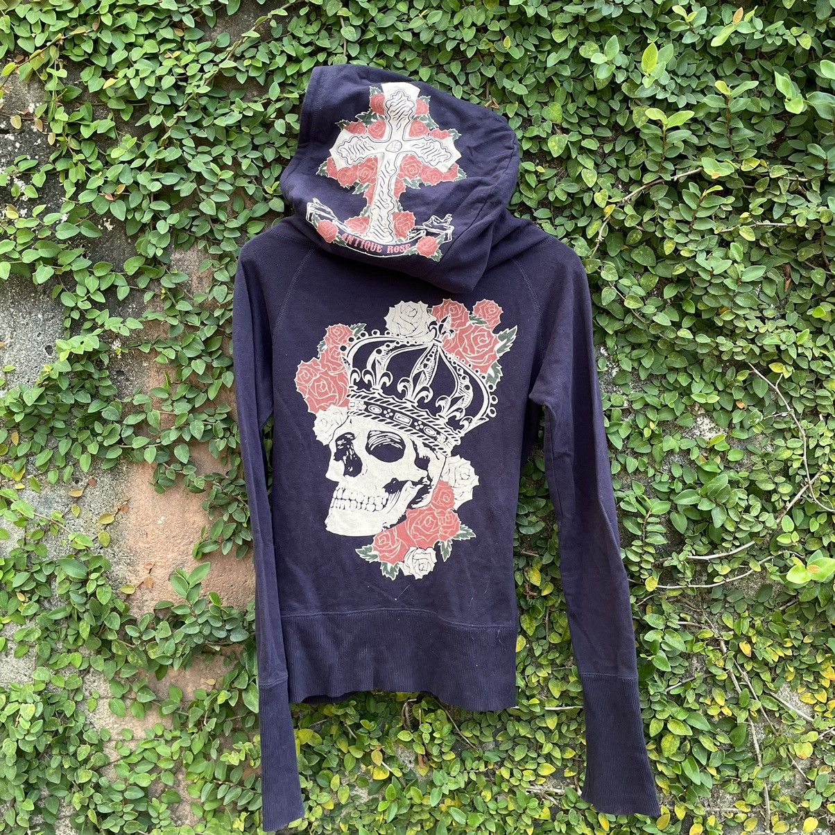 Le Grande Bleu (L.G.B.) D.I.A RoseSkull Hoodie Y2K Size S / US 4 / IT 40 - 7 Thumbnail
