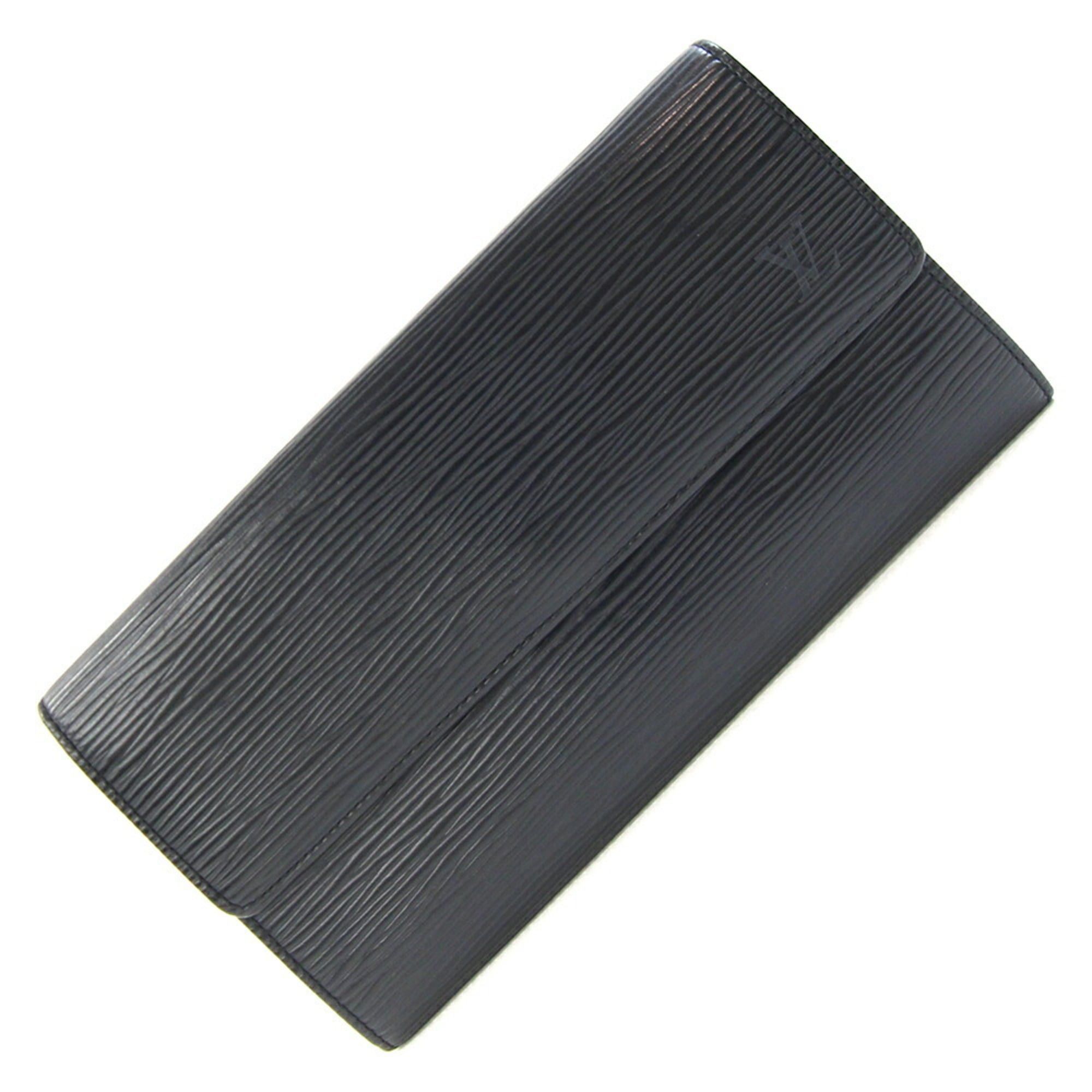 Louis Vuitton Epi Porte Monnaie Credit Bifold Wallet M63572 Creel Black/Noir No Card Pockets Long Wallet Black Women's LOUISVUITTON