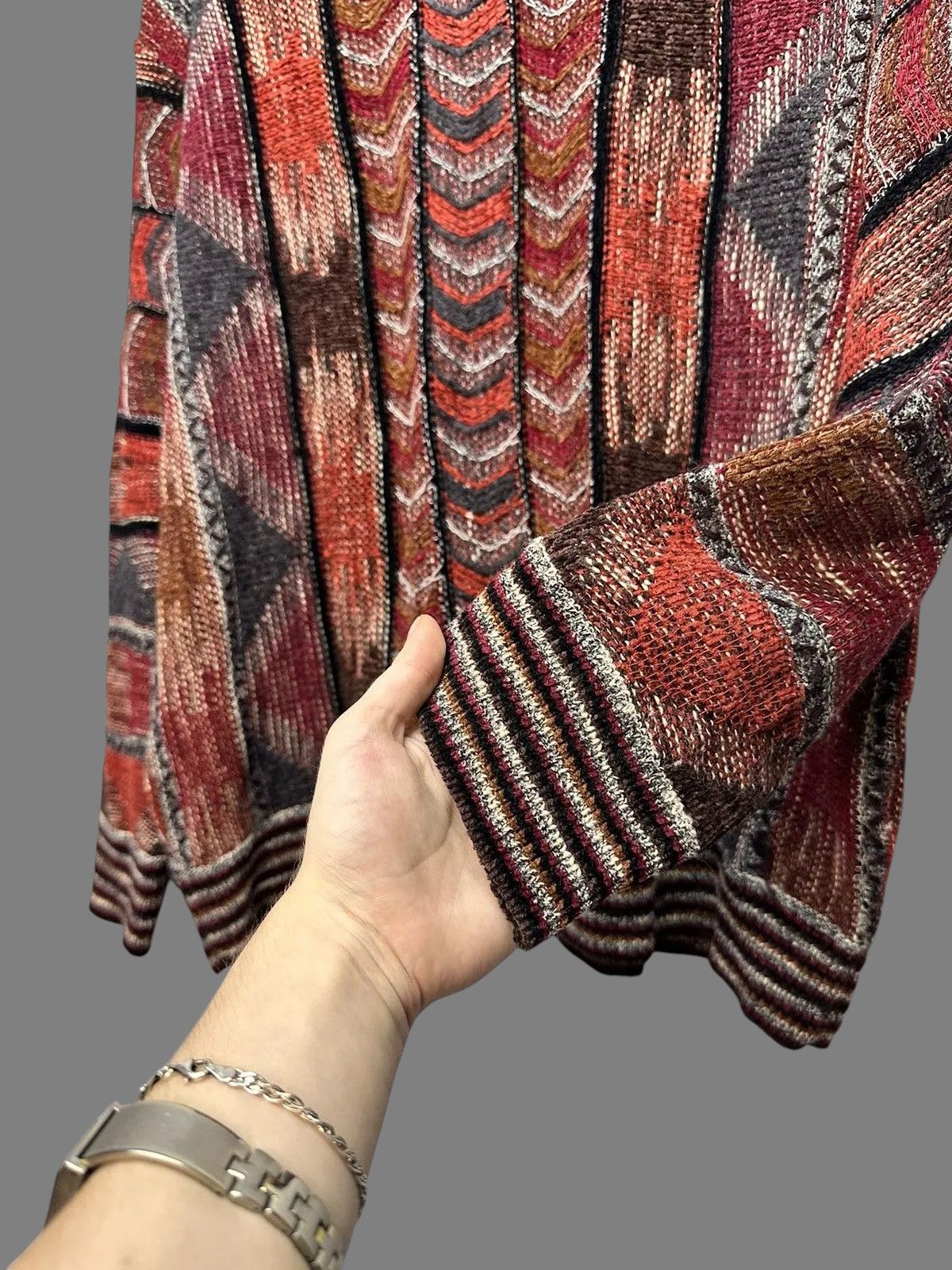 Raf Simons Vintage RAF Simons style Diesel Y2k Red Knit Sweater Wool Size US L / EU 52-54 / 3 - 6 Thumbnail