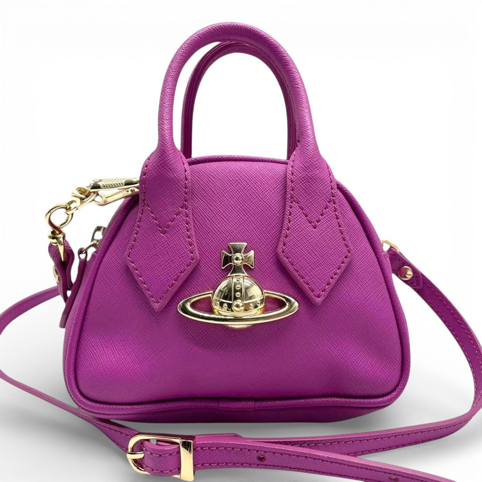 Vivienne Westwood Vivienne Westwood - Purple Mini Leather Shoulder Bag Size ONE SIZE - 2 Thumbnail