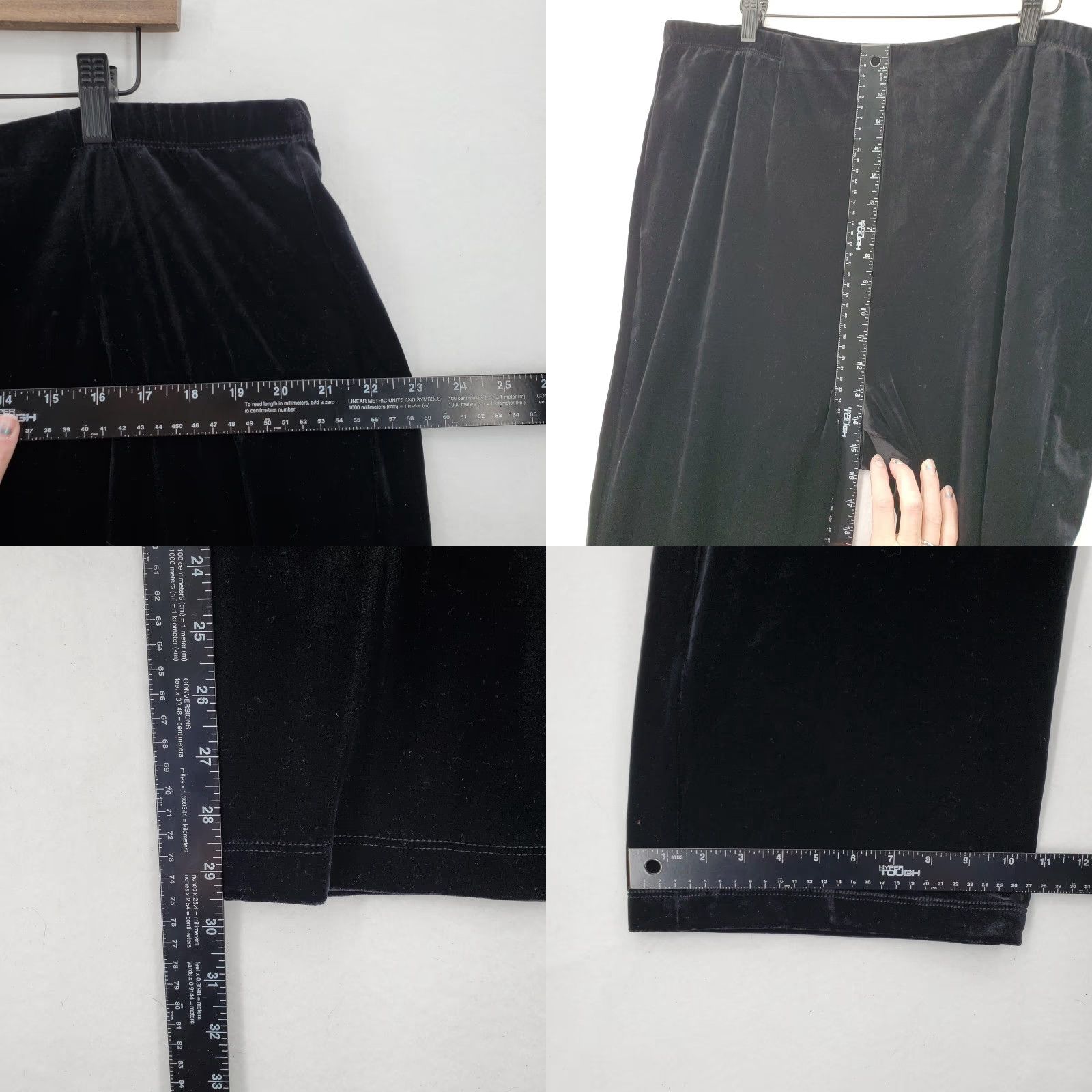 Vintage Chico's Pants Womens XL 3R Black Velvet Velour Pull On Elastic Waist Stretch NWT Size 40" / US 18 - 8 Thumbnail