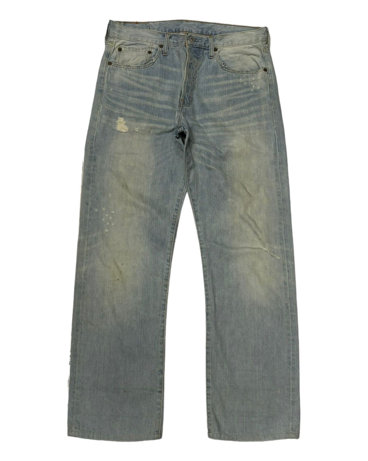 Levi's VINTAGE LEVIS 501 CLAW MARK BLUE WASH DISTRESS DENIM JEANS Size US 32 / EU 48 - 8 Thumbnail