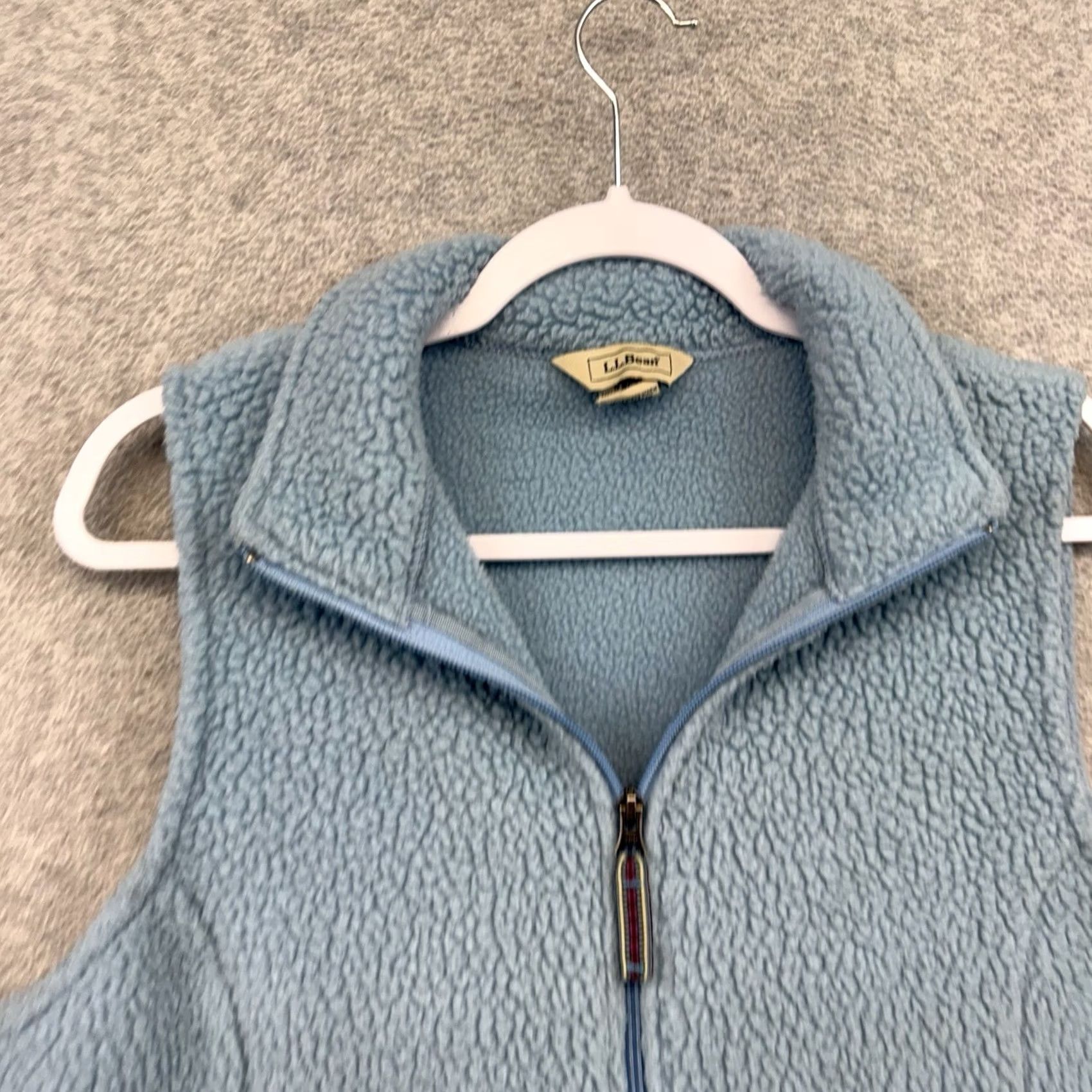 Vintage VINTAGE? No — L.L. Bean Womens Light Blue Sherpa Fleece Full Zip Sweater Vest M Polartec 0BCT2 Size M / US 6-8 / IT 42-44 - 3 Thumbnail