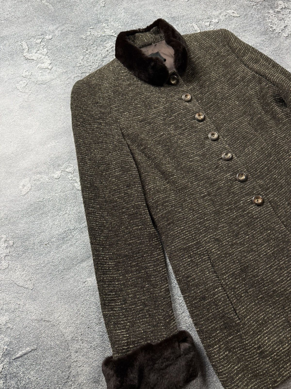 Akris Akris Schurwolle Mink Fur Trim Collar Button Tailored Jacket Size M / US 6-8 / IT 42-44 - 6 Thumbnail