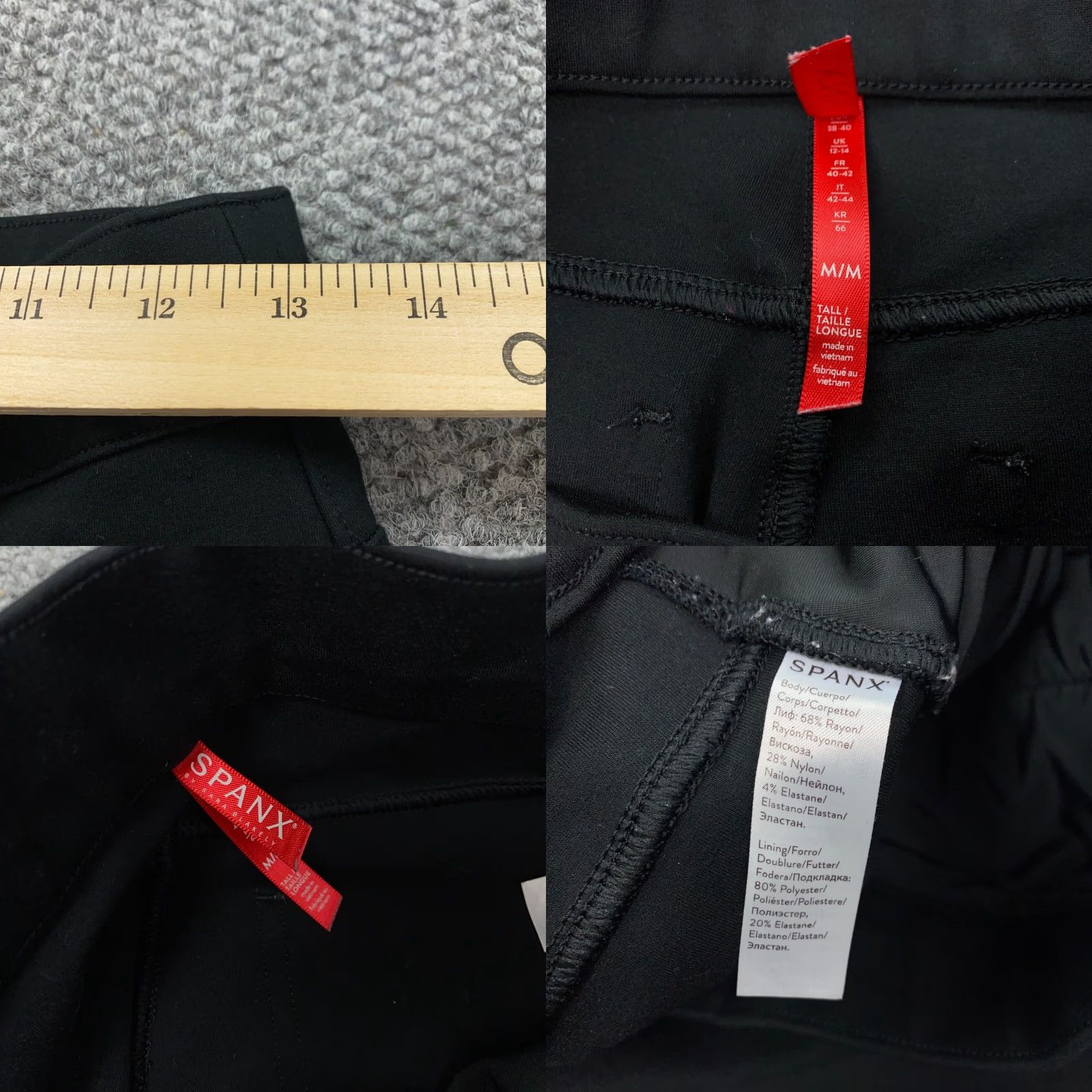 Spanx Spanx Capri Pants Womens M Tall Black Hi-Rise Stretch Straight Size 26" / US 2 / IT 38 - 8 Thumbnail
