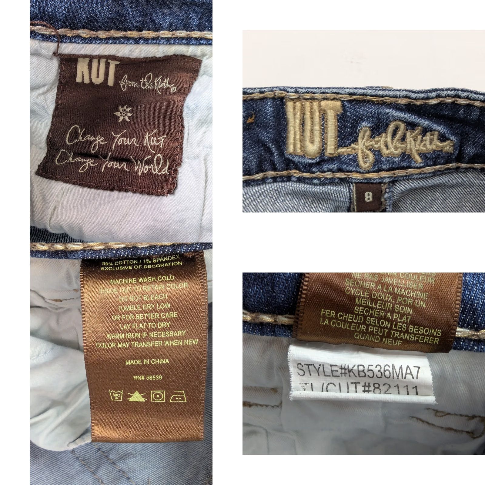 Vintage KUT from the Kloth Bermuda Shorts Women 8 Knee Length Denim Blue 32x14 Mid Rise Button Zipper 5-Pocket Stretch Classic Casual Size 30" / US 8 / IT 44 - 8 Thumbnail