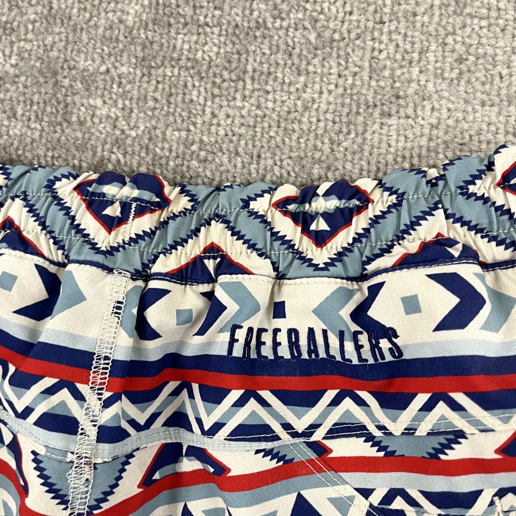Vintage FreeBallers Shorts Mens Medium 7.5" Lined Aztec Southwestern Blue Active Gym Size US 31 - 7 Thumbnail