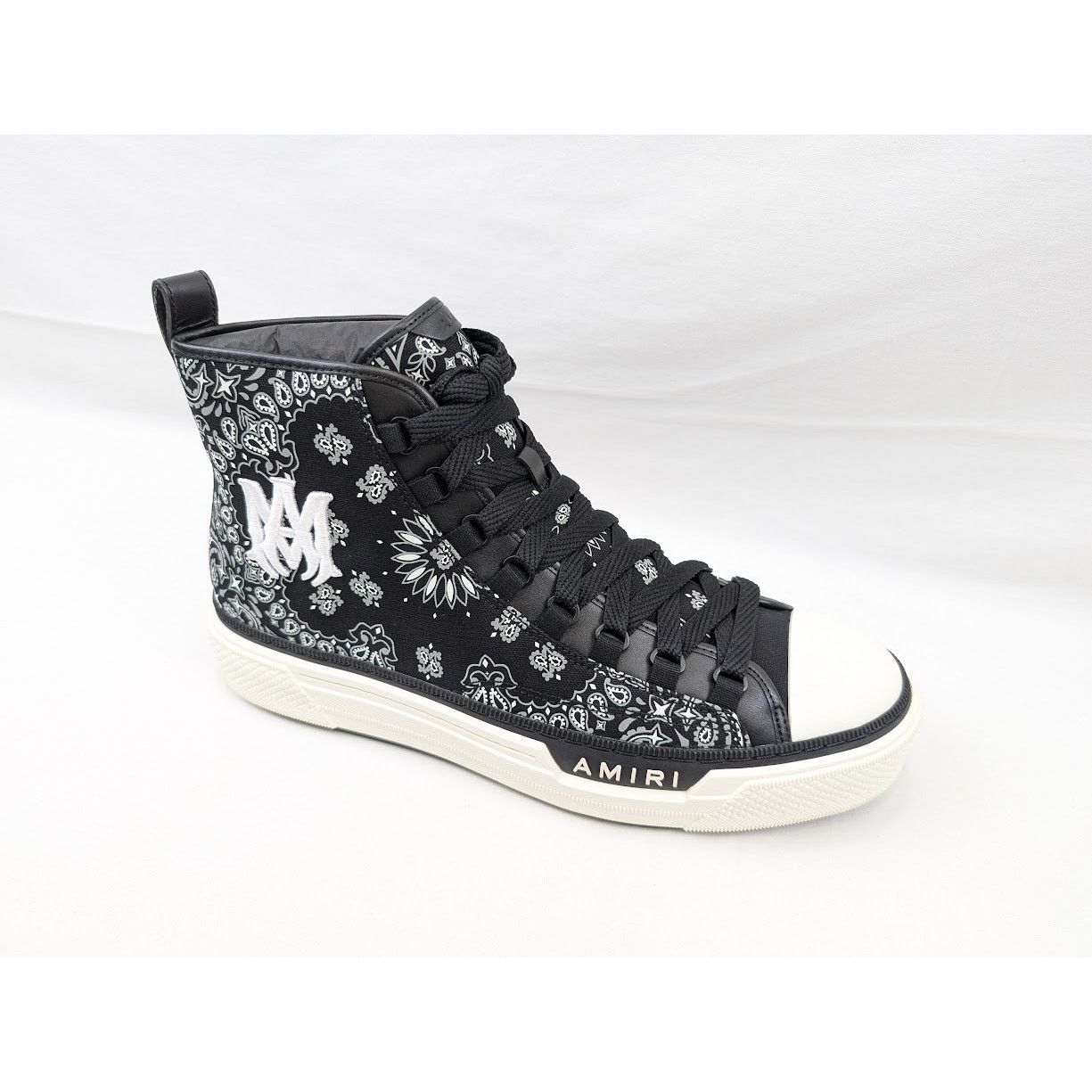 Amiri o1rshd1 Bandana MA Court High-Top Sneakers in Black/White Size US 13 / EU 46 - 2 Thumbnail