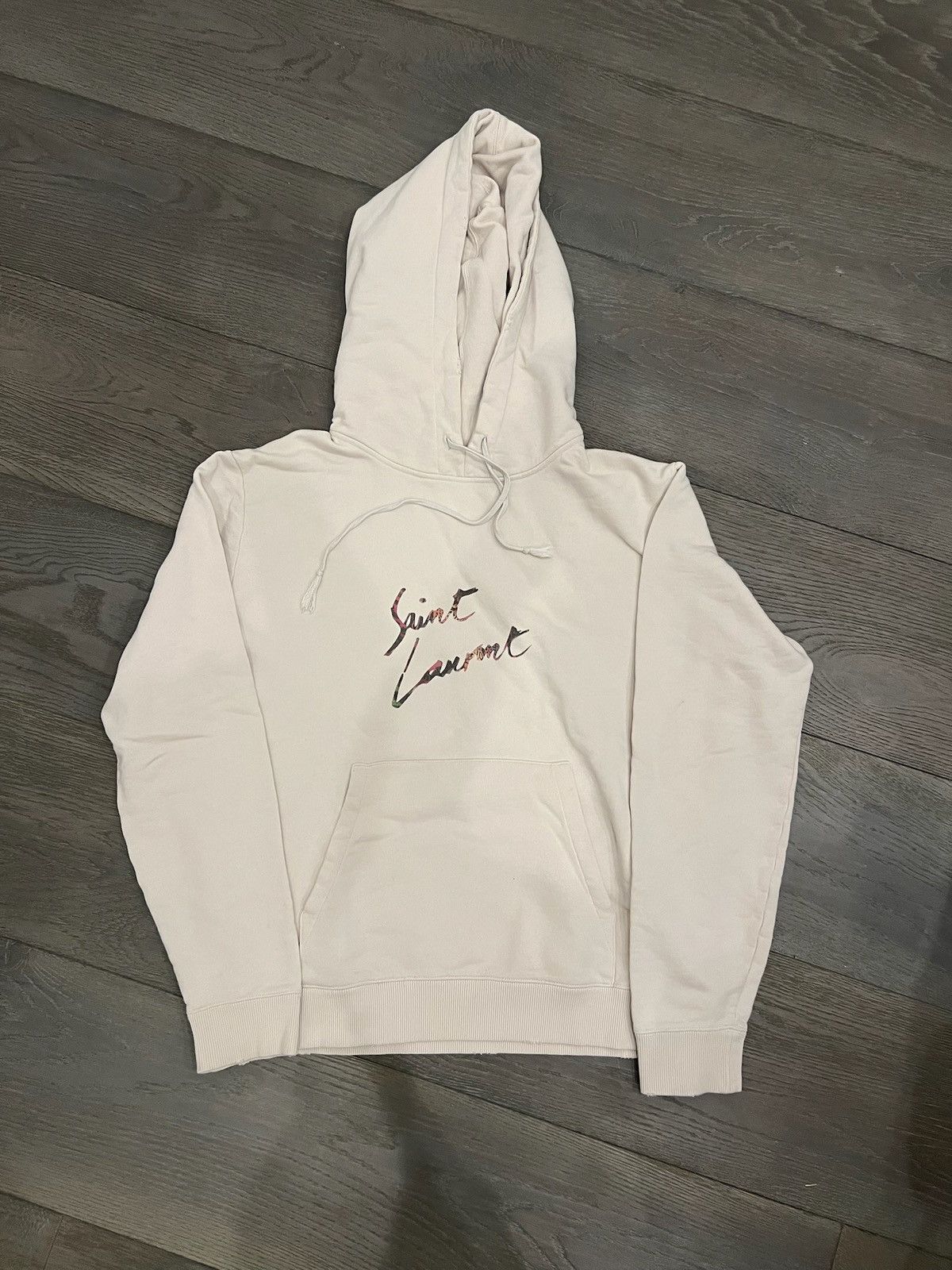 Yves Saint Laurent Saint Laurent Animal Print Logo Hoodie Beige Size US M / EU 48-50 / 2 - 4 Thumbnail