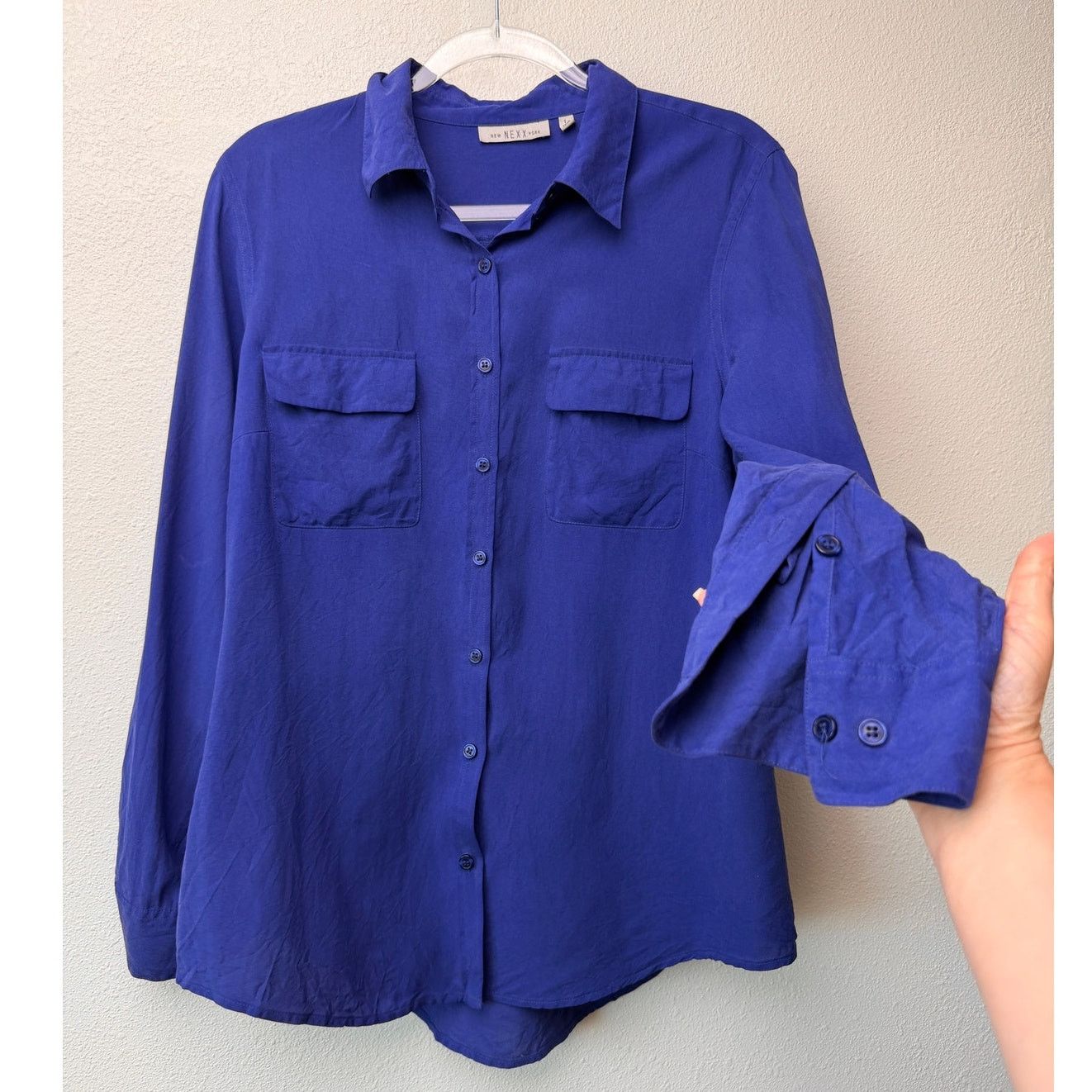 Other New Nexx York 100% Silk Periwinkle Button Front Blouse L Size L / US 10 / IT 46 - 2 Thumbnail