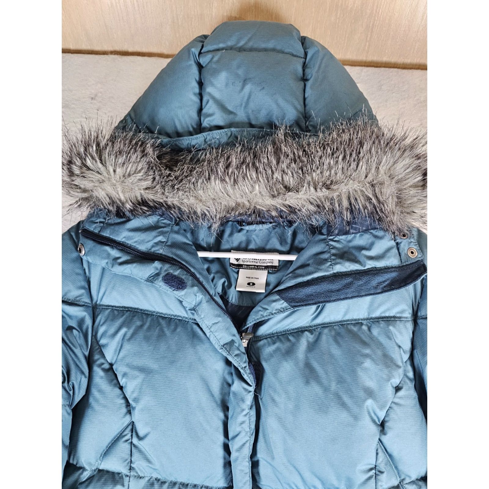Vintage Columbia Goose Down Omni-Shield Hooded Jacket Womens Small Blue Quilted Pockets Insulated Water Resistant Ski Coat Size S / US 4 / IT 40 - 2 Thumbnail