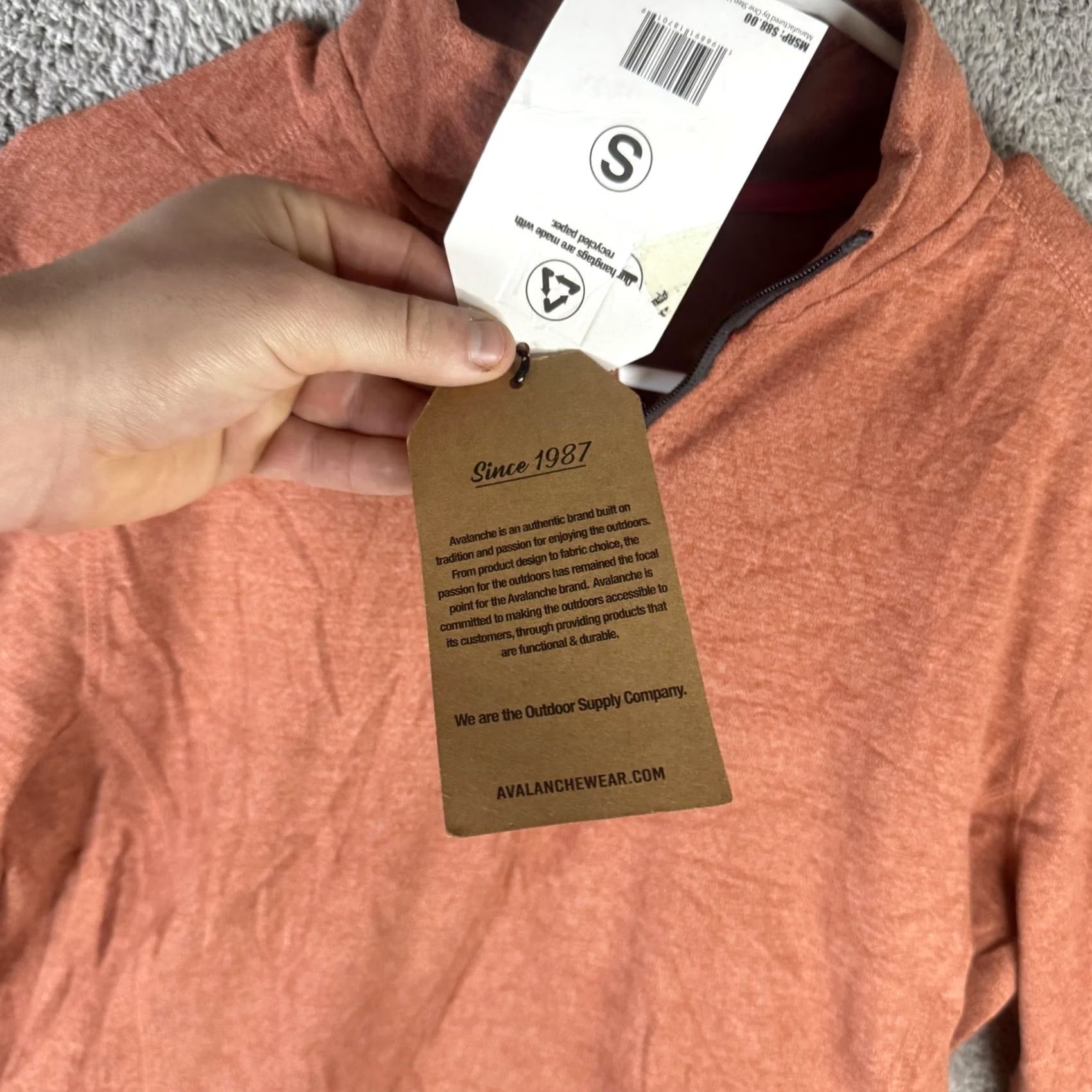 Avalanche Avalanche Pullover Mens S Orange 1/4 Zip Lightweight Stretch Hiking Shirt Size US S / EU 44-46 / 1 - 7 Thumbnail