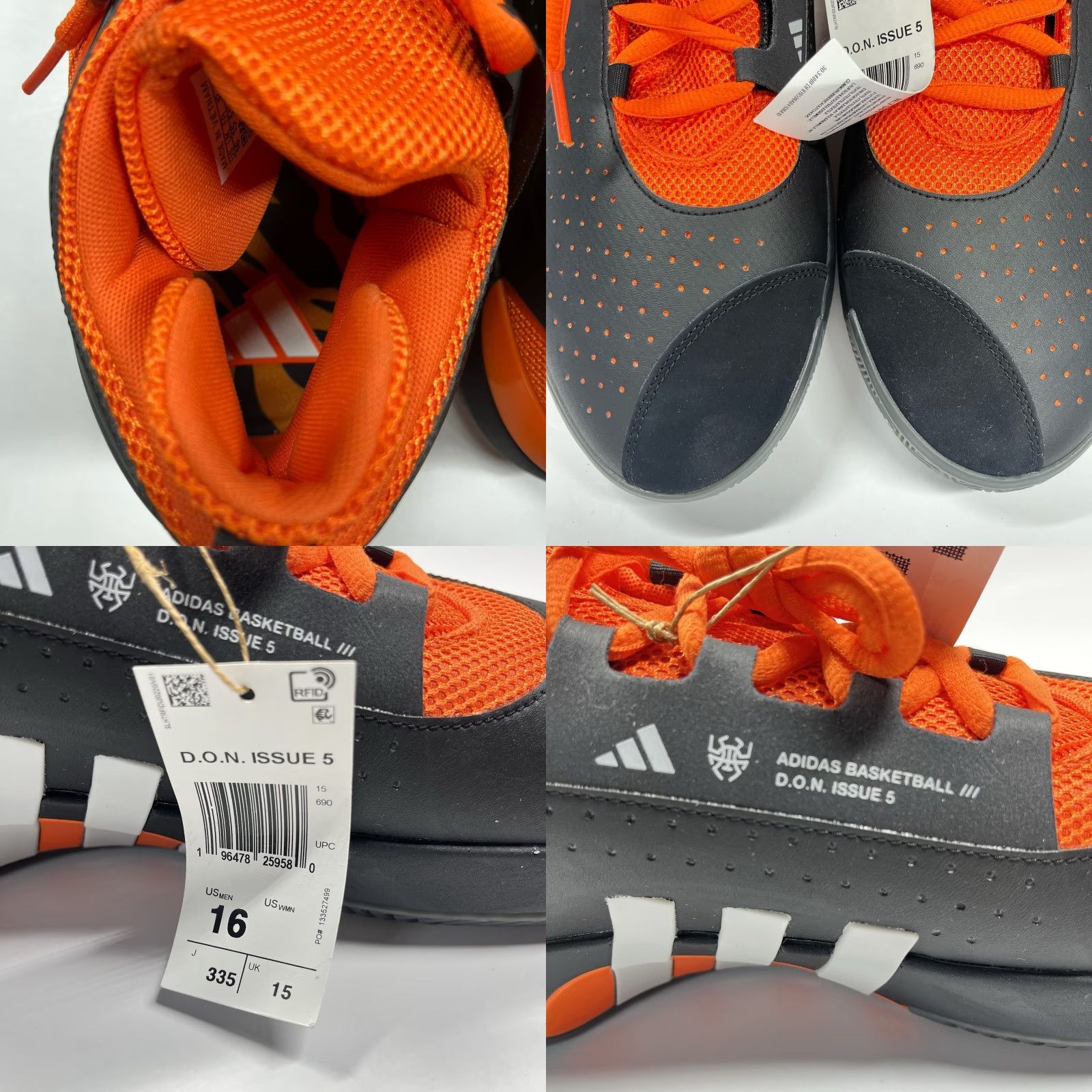 Adidas Adidas D.O.N. Issue 5 Men’s Size 16 Black Orange Basketball Sneakers IE7941 New Size US 15 / EU 48 - 9 Thumbnail