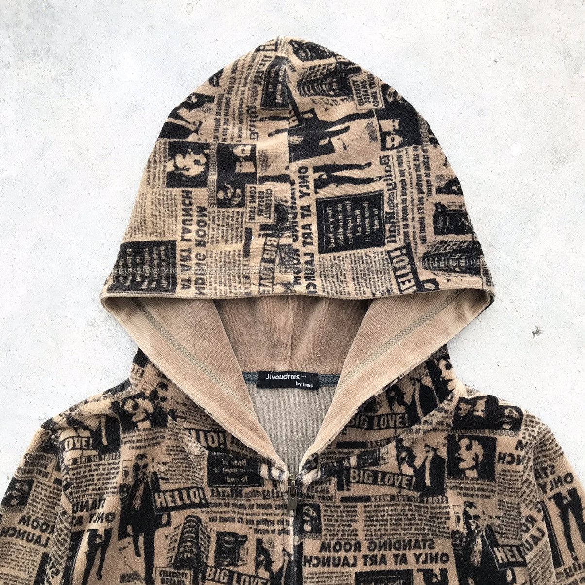 Hysteric Glamour 2000's Jevoudrais by Tinks " Standing Room " Hoodie Velvet Size L / US 10 / IT 46 - 9 Thumbnail