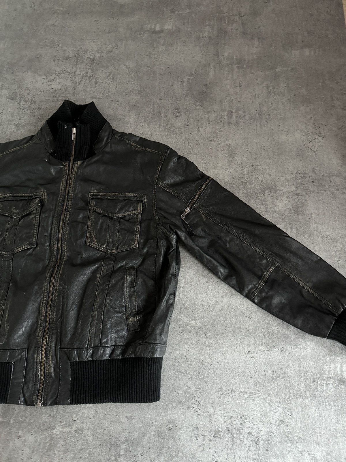 Genuine Leather × Vintage Real Leather Bomber Jacket black boxy Opium! vintage rap y2k Size US XL / EU 56 / 4 - 3 Thumbnail