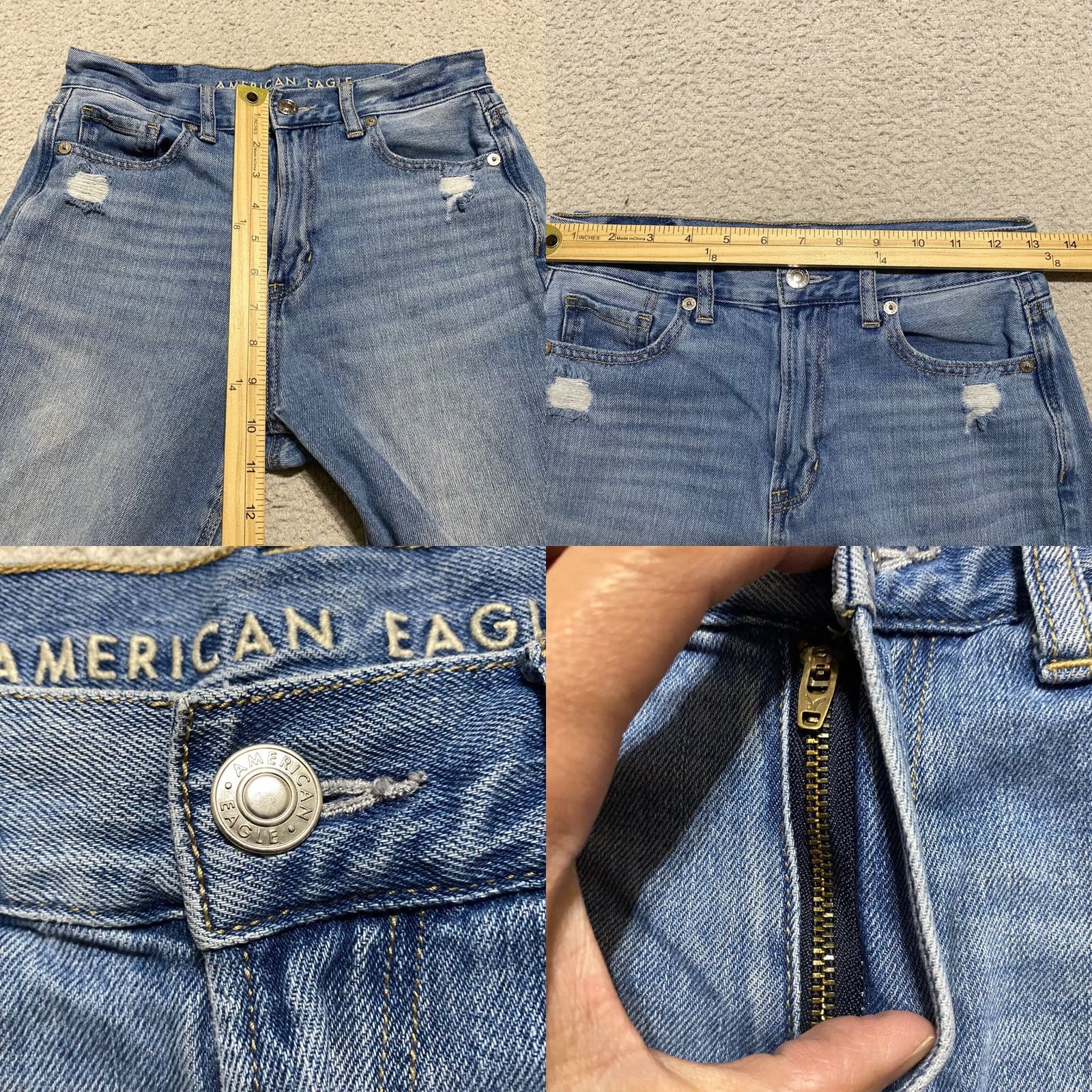 American Eagle Outfitters American Eagle Outfitters Jeans Women 0P Blue Denim Distressed High Rise Mom Regular 5-Pocket Design XS? Size 25" / US 0 / IT 36 - 8 Thumbnail