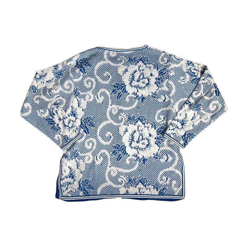 Kenzo KENZO Blue and white porcelain knit sweater vintage Size M / US 6-8 / IT 42-44 - 3 Thumbnail