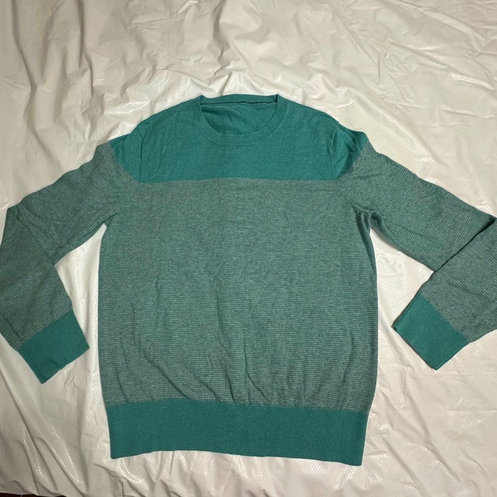Banana Republic Banana Republic Pima Cotton blend teal striped crew neck swe Size US S / EU 44-46 / 1 - 1 Thumbnail