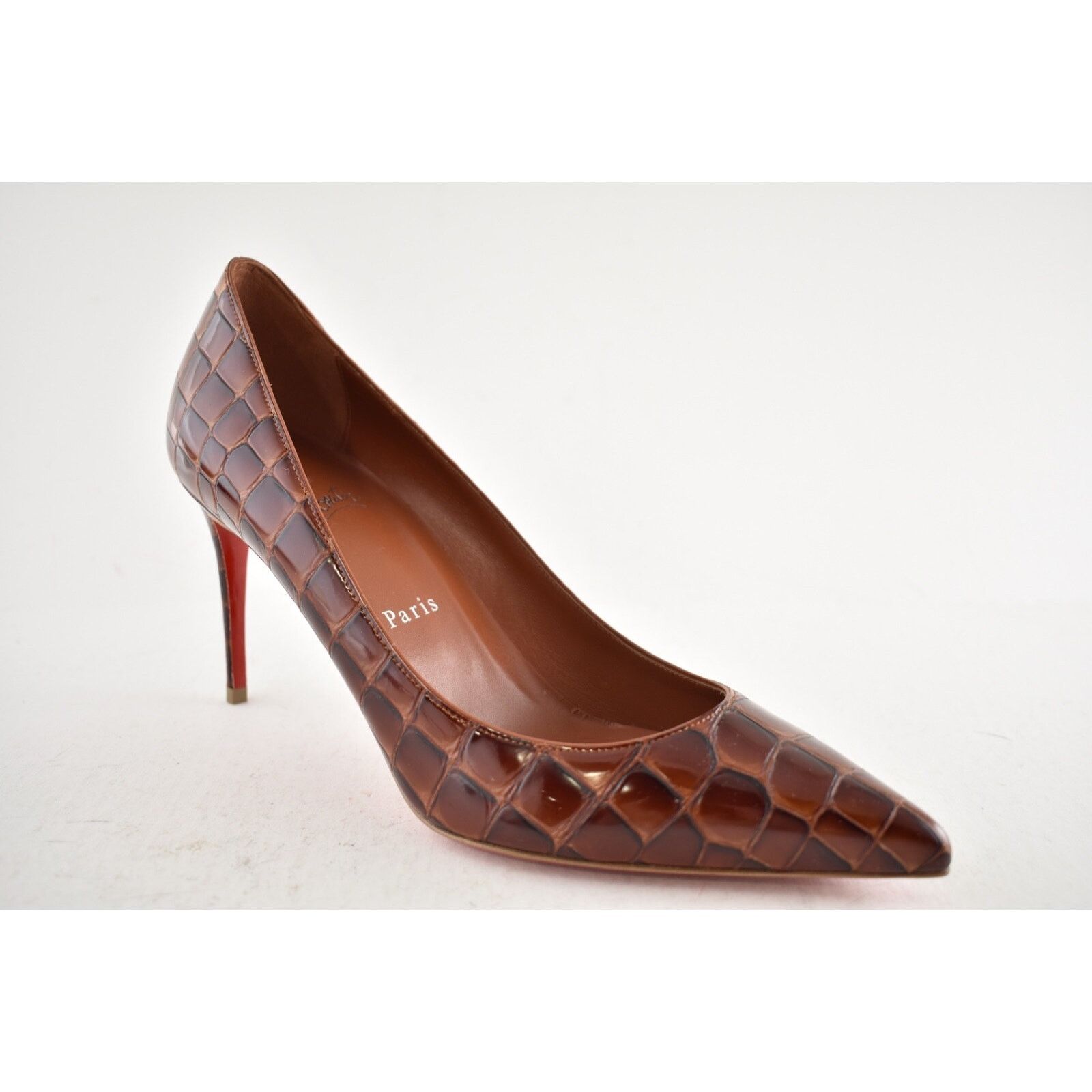 Christian Louboutin Christian Louboutin Kate 85 Brown Acajou Calf Ali Croc Size US 8 / IT 38 - 6 Thumbnail
