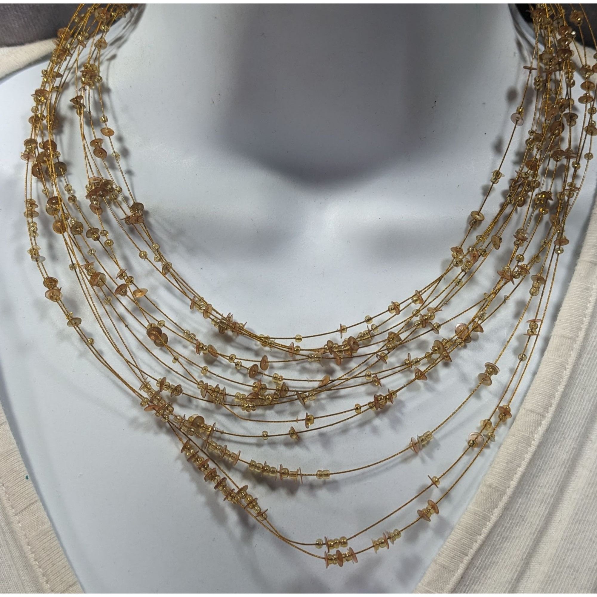 Other Whimsical Glam Gold Tone Floating Multilayer Necklace Size ONE SIZE - 2 Thumbnail