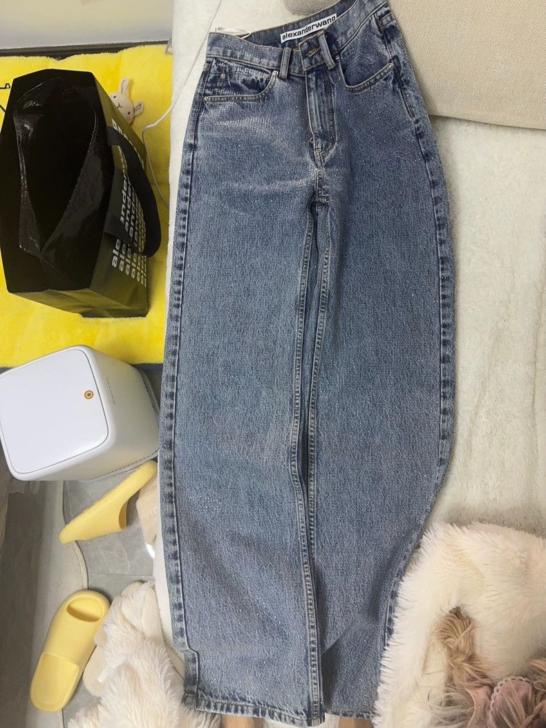 Alexander Wang Alexander Wang Crystal Studded Denim Jeans Size 26" / US 2 / IT 38 - 1 Thumbnail