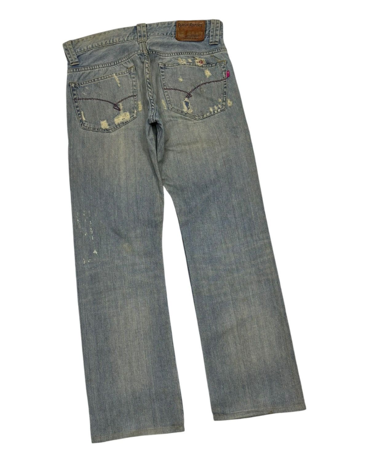 If Six Was Nine × Japanese Brand × Le Grande Bleu (L.G.B.) VINTAGE FATIGUES FLASH REPORT RIPPED DENIM JEANS Size US 34 / EU 50 - 6 Thumbnail