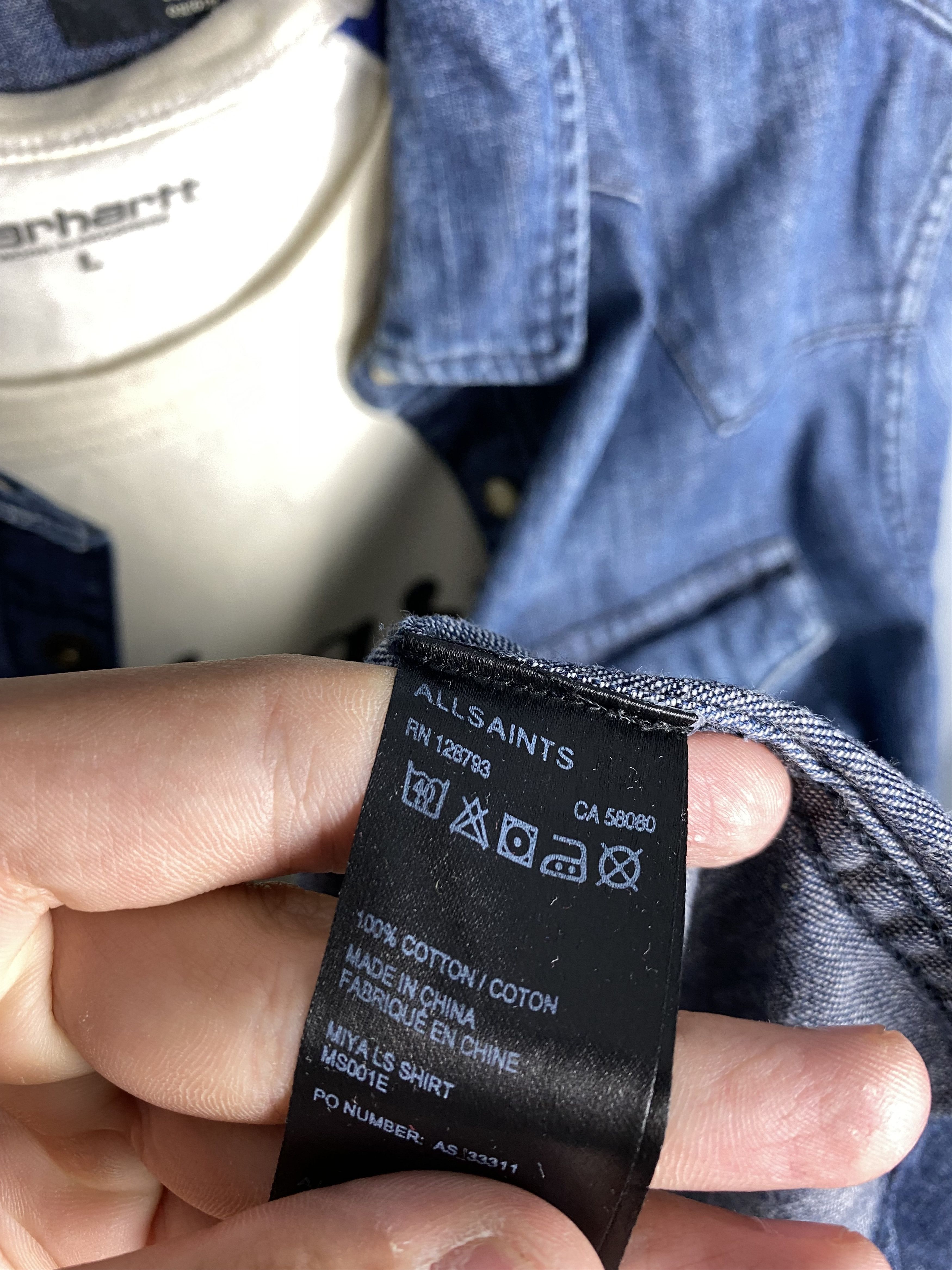 Allsaints Allsaints Miya Vintage Mens Denim Shirt Y2K Jeans Size US S / EU 44-46 / 1 - 3 Thumbnail