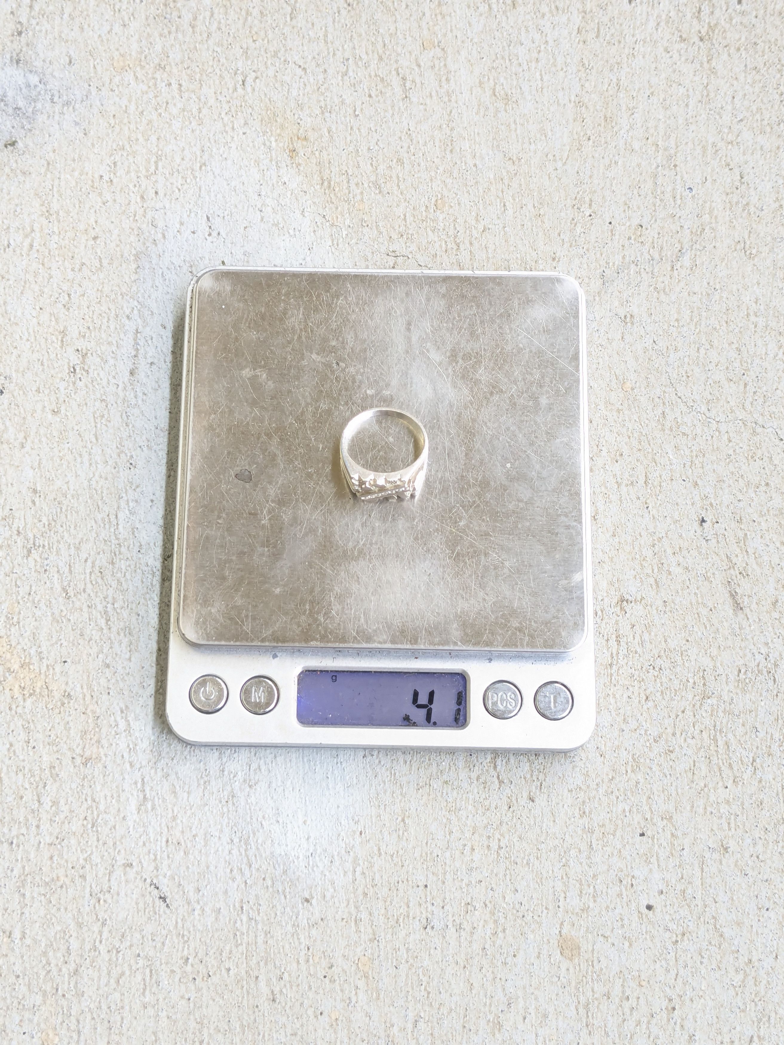Jewelry × Vintage Sterling Silver Ring Nugget CZ Clear 9.75 Band Size ONE SIZE - 11 Thumbnail