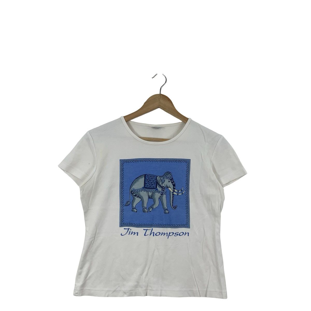Jim Thompson Vintage JIM THOMPSON Royal Elephant Tee Shirt Top Thai Silk Size US L / EU 52-54 / 3 - 4 Thumbnail