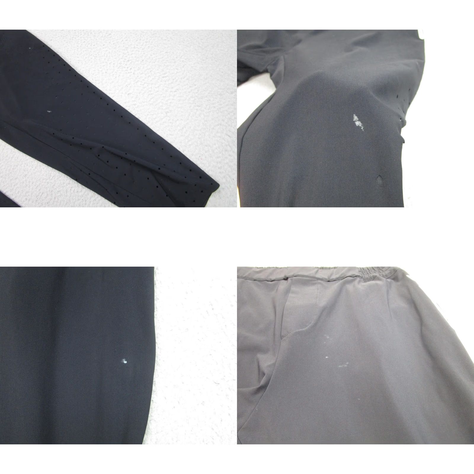 Vintage AlphaTauri Pants Mens Small Black Laser Cut Perforated Joggers Made Portugal Size US 31 - 8 Thumbnail