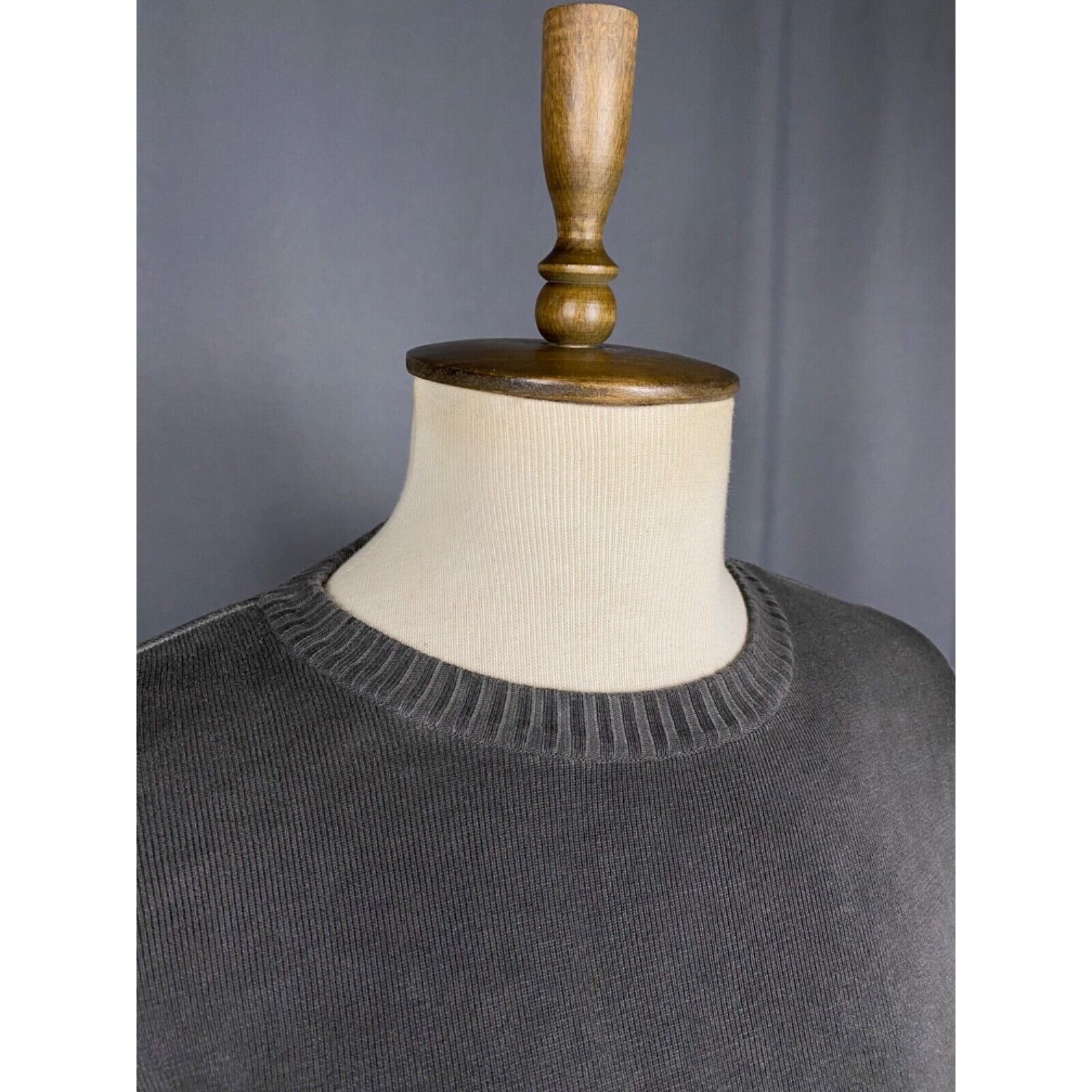 Moschino Moschino Men's Distressed Gray Crewneck Sweater Size M Size US M / EU 48-50 / 2 - 6 Thumbnail
