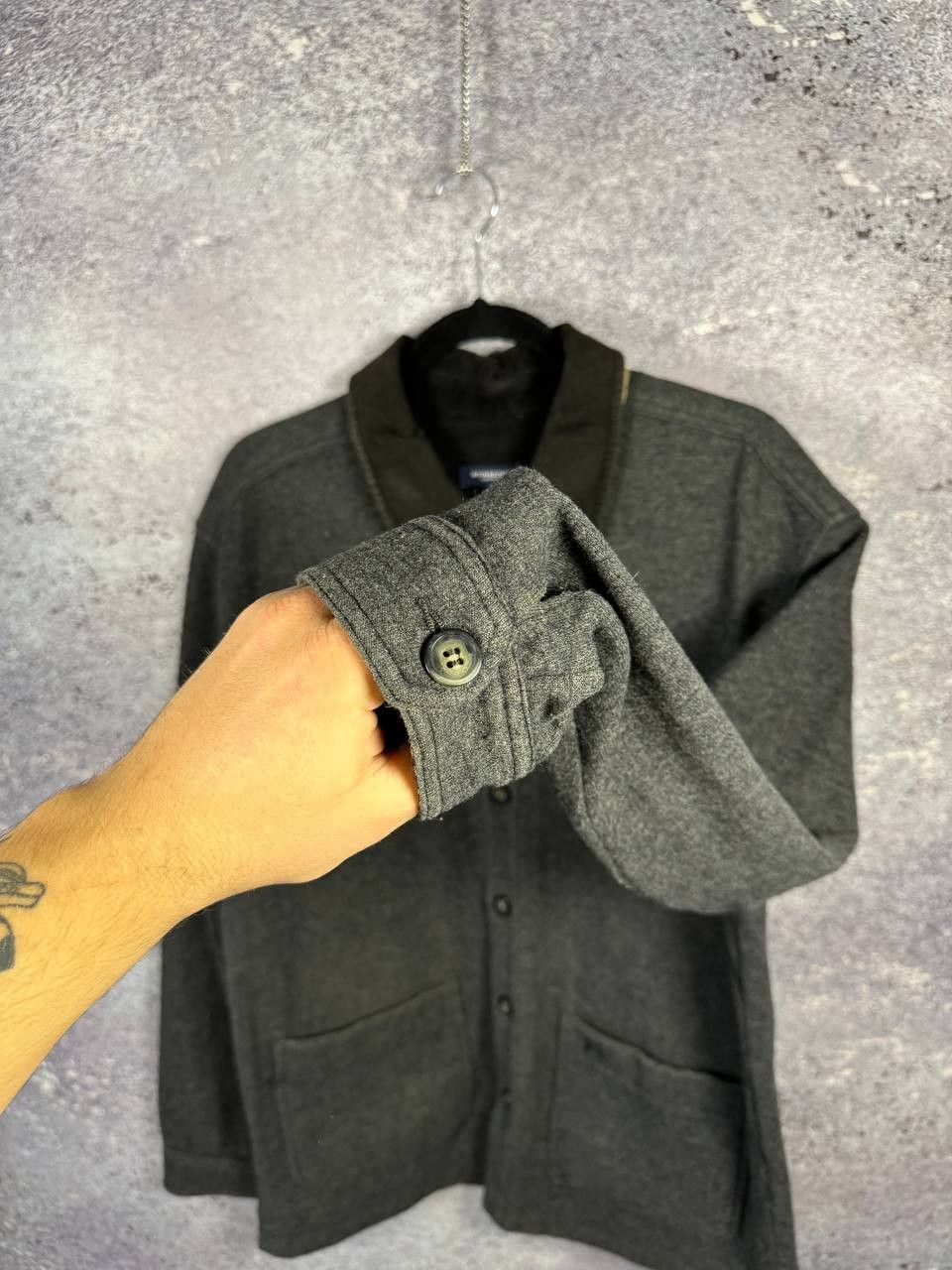 Burberry × Vintage BURBERRY Jacket Men's Lambswool Flannel Unlined Overshirt Size US L / EU 52-54 / 3 - 8 Thumbnail