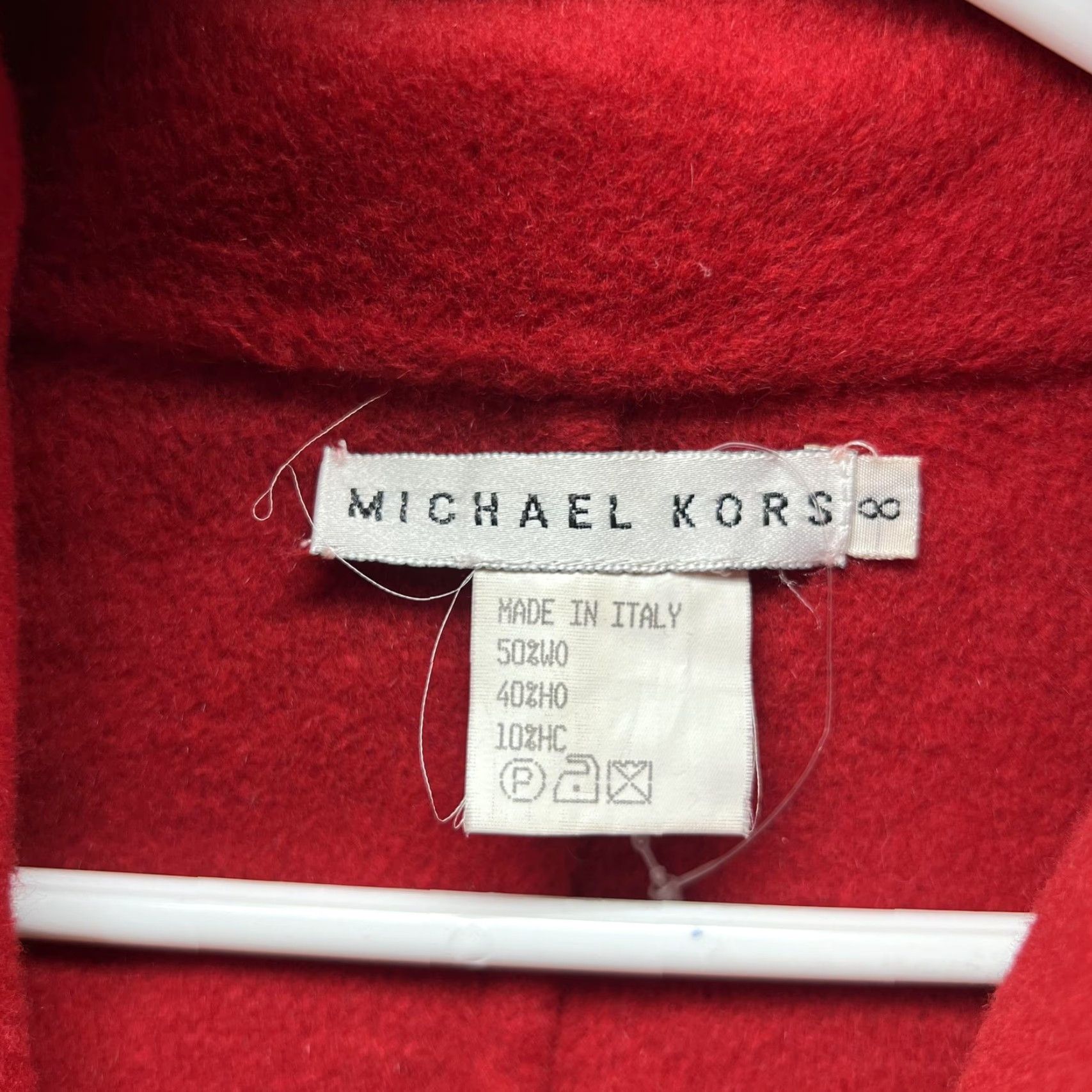 Michael Kors Michael Kors Jacket Womens 8 Red Wool Shawl Collar Open Front Made Italy Size M / US 6-8 / IT 42-44 - 3 Thumbnail