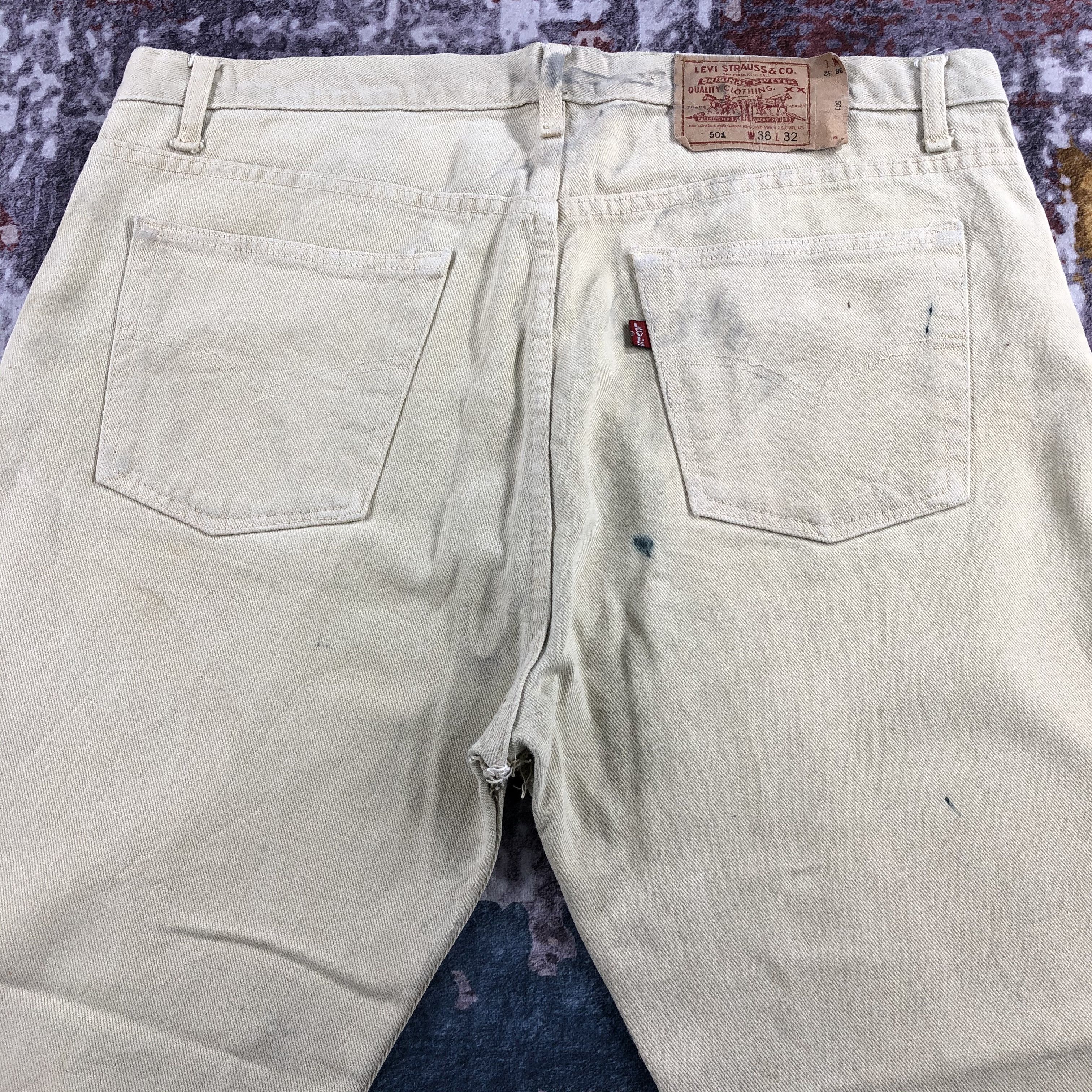 Levi's 90s Vintage Cream Levis 501 Jeans-JM2504 Size US 40 / EU 56 - 7 Thumbnail