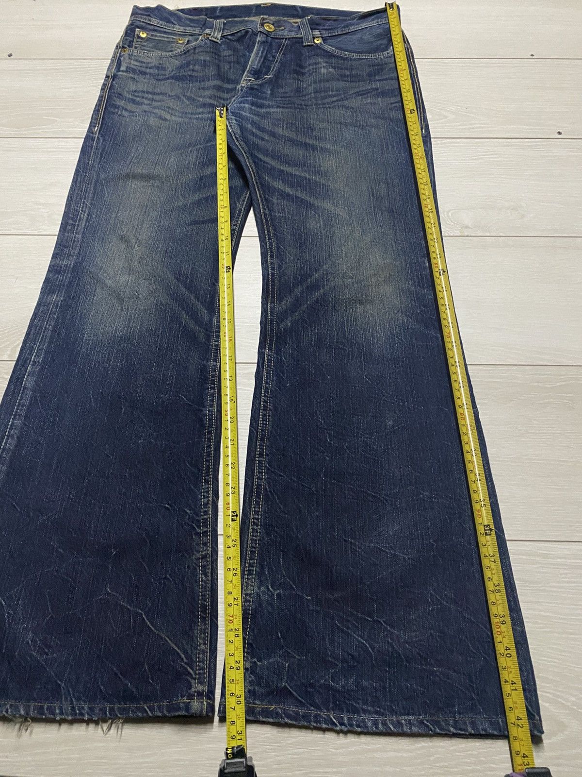 Japanese Brand Vintage Denim Craft Mud Faded Wash Distressed Repair Flare Size US 36 / EU 52 - 17 Thumbnail
