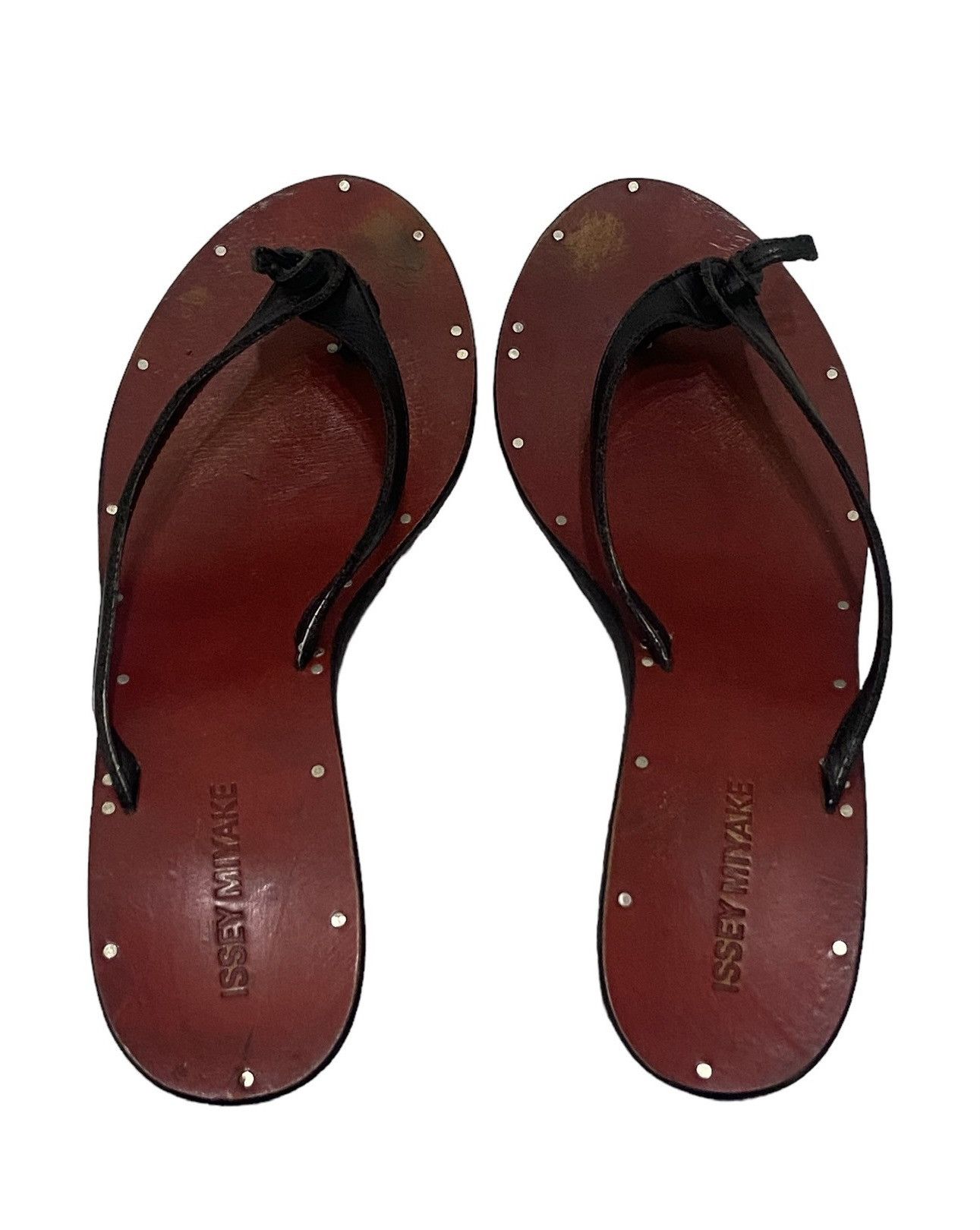 Issey Miyake Block Heel Shoes Wood Sandals, Women's (Size 7.5)