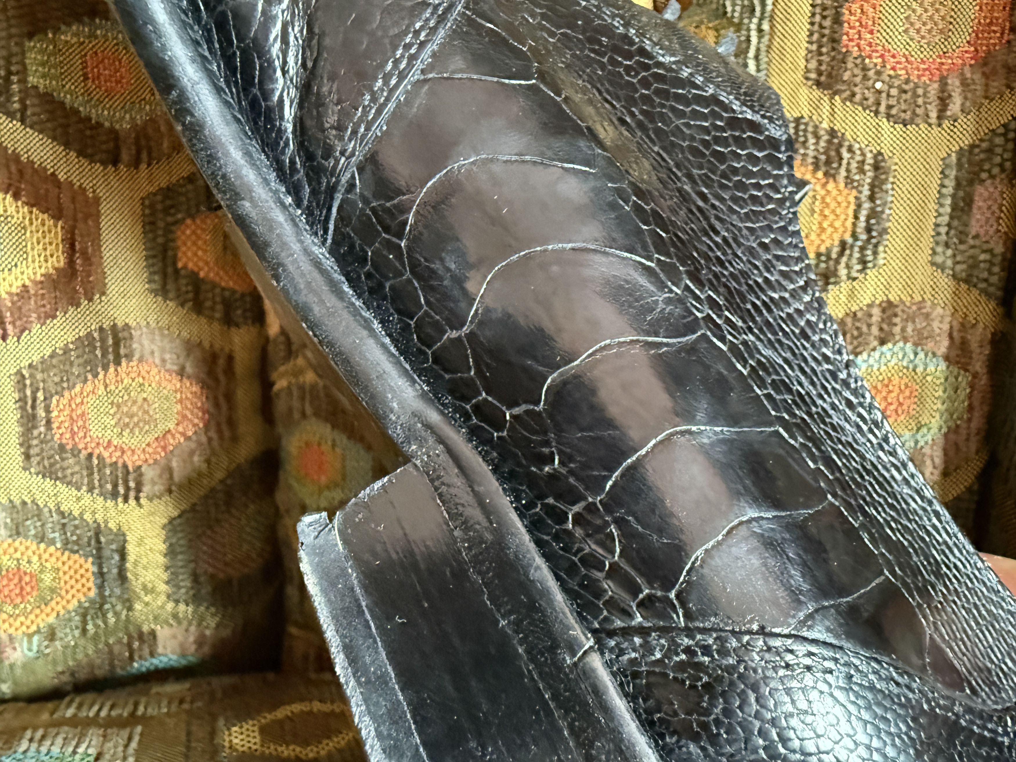David Eden SALOMON ostrich leg cap-toe oxfords in black+box, bag, trees Size US 9.5 / EU 42-43 - 11 Thumbnail