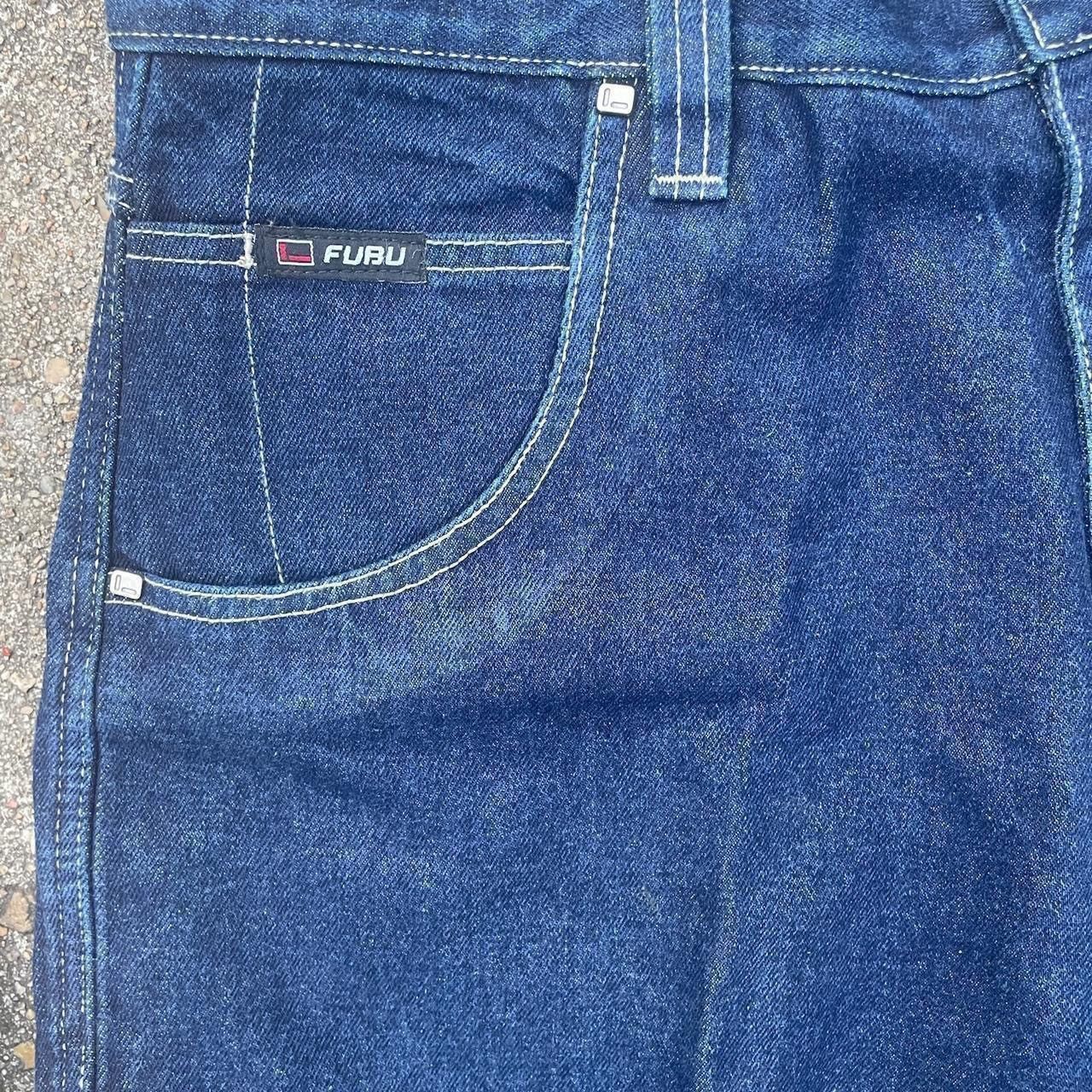 Fubu × Vintage 90s Fubu Navy blue vintage baggy cargo jeans 36x34 Size US 36 / EU 52 - 5 Thumbnail