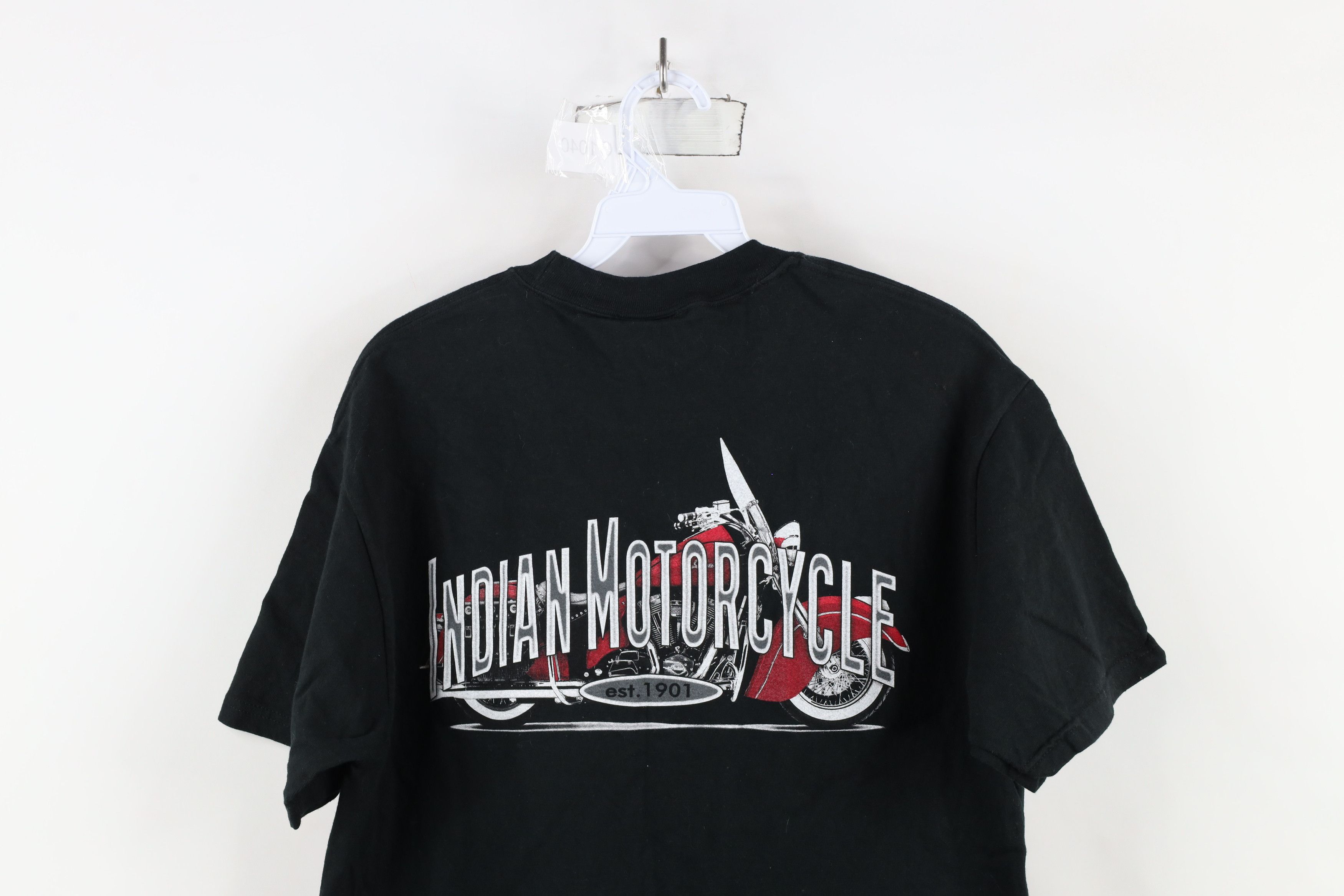 Vintage Vintage 90s Worlds Finest Indian Motorcycle T-Shirt Black Size US M / EU 48-50 / 2 - 11 Thumbnail